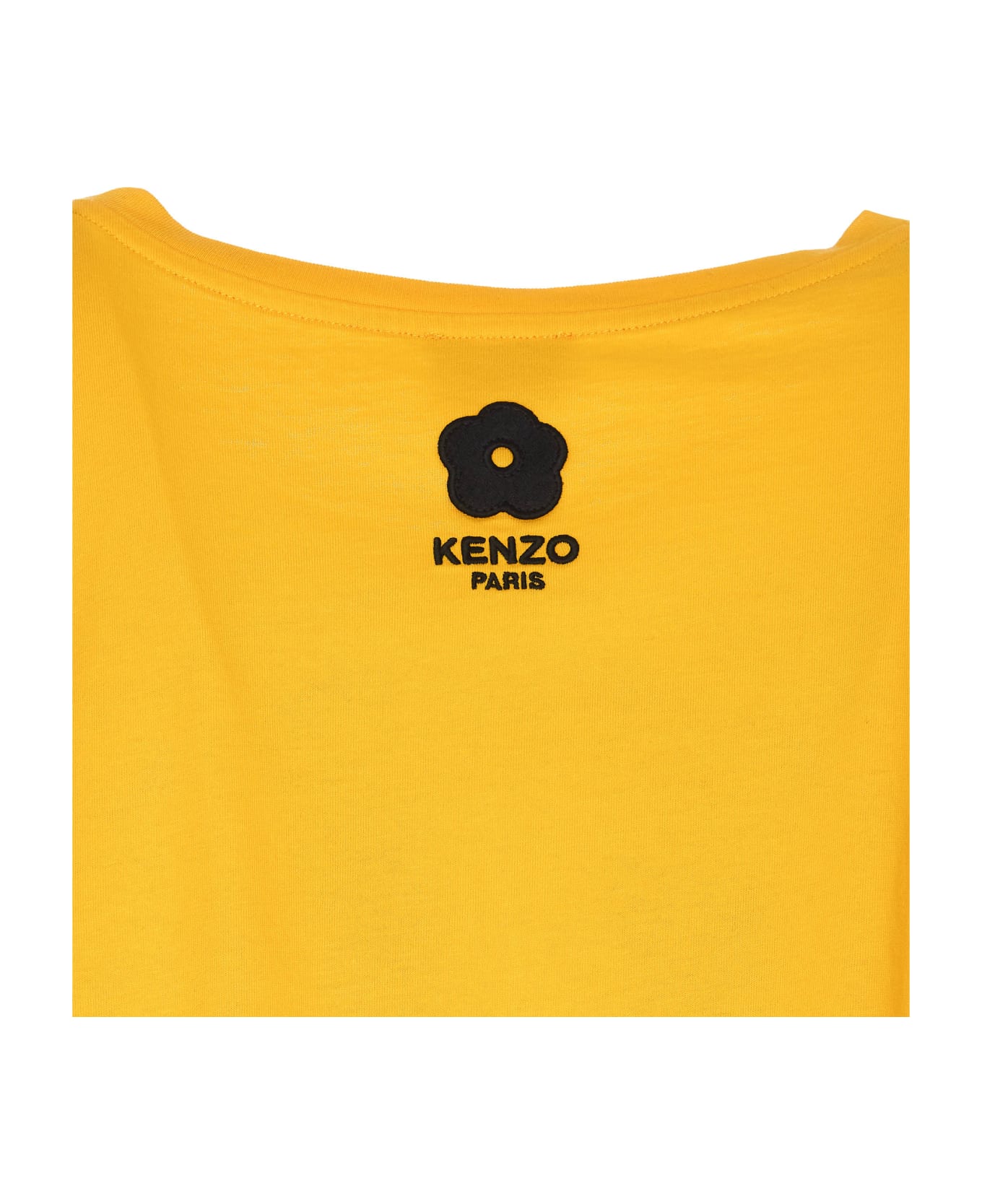 Kenzo Orange Elephant Print Cotton T-Shirt