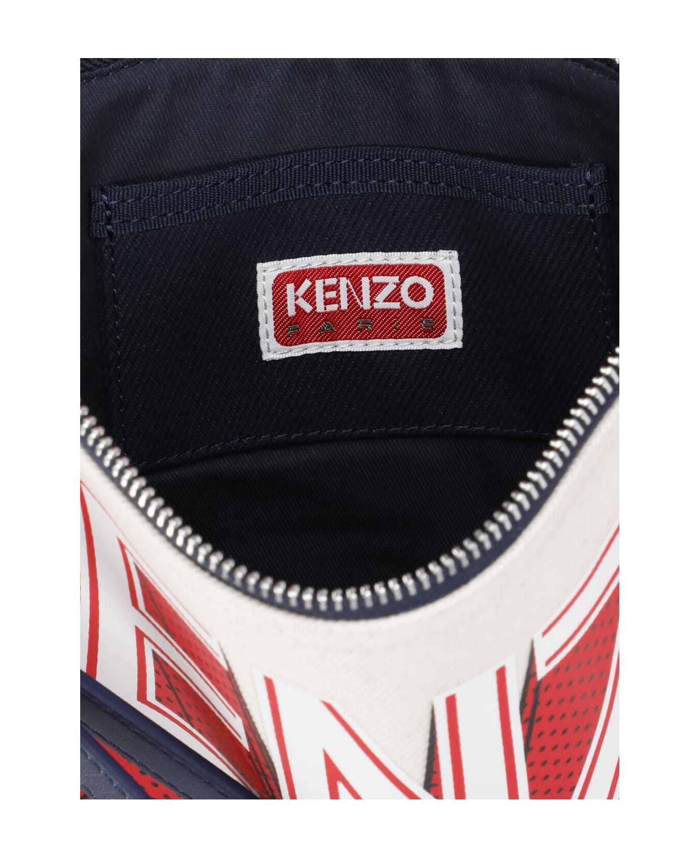 Kenzo Clutch Bag With Logo - Beige トラベルバッグ