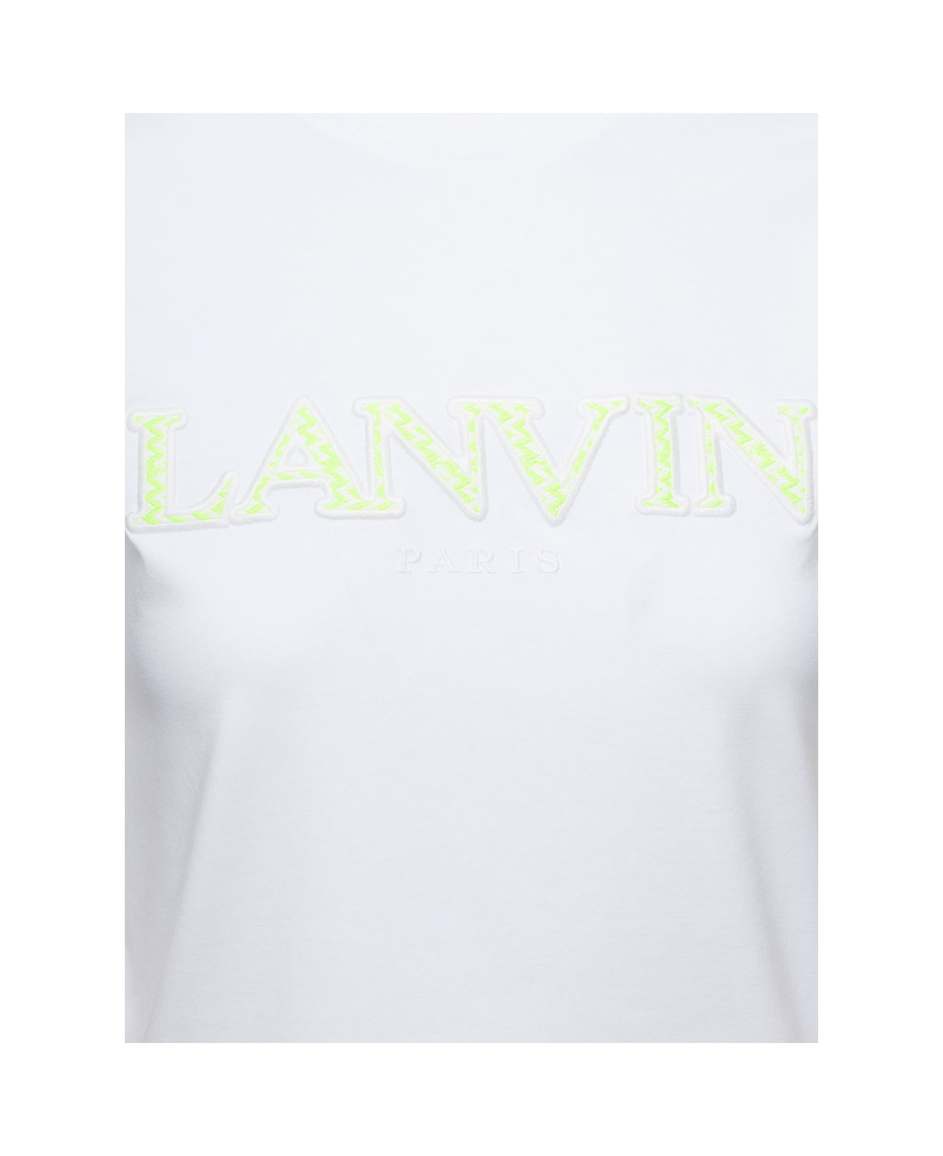 Lanvin White Classic Fit T-shirt With Printed Logo In Cotton Woman - White Tシャツ