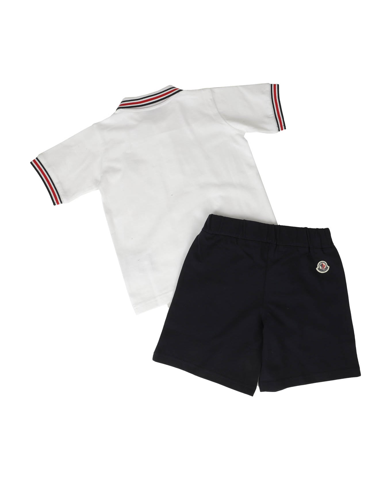 Moncler Polo E Shorts 2 Pz - Off White