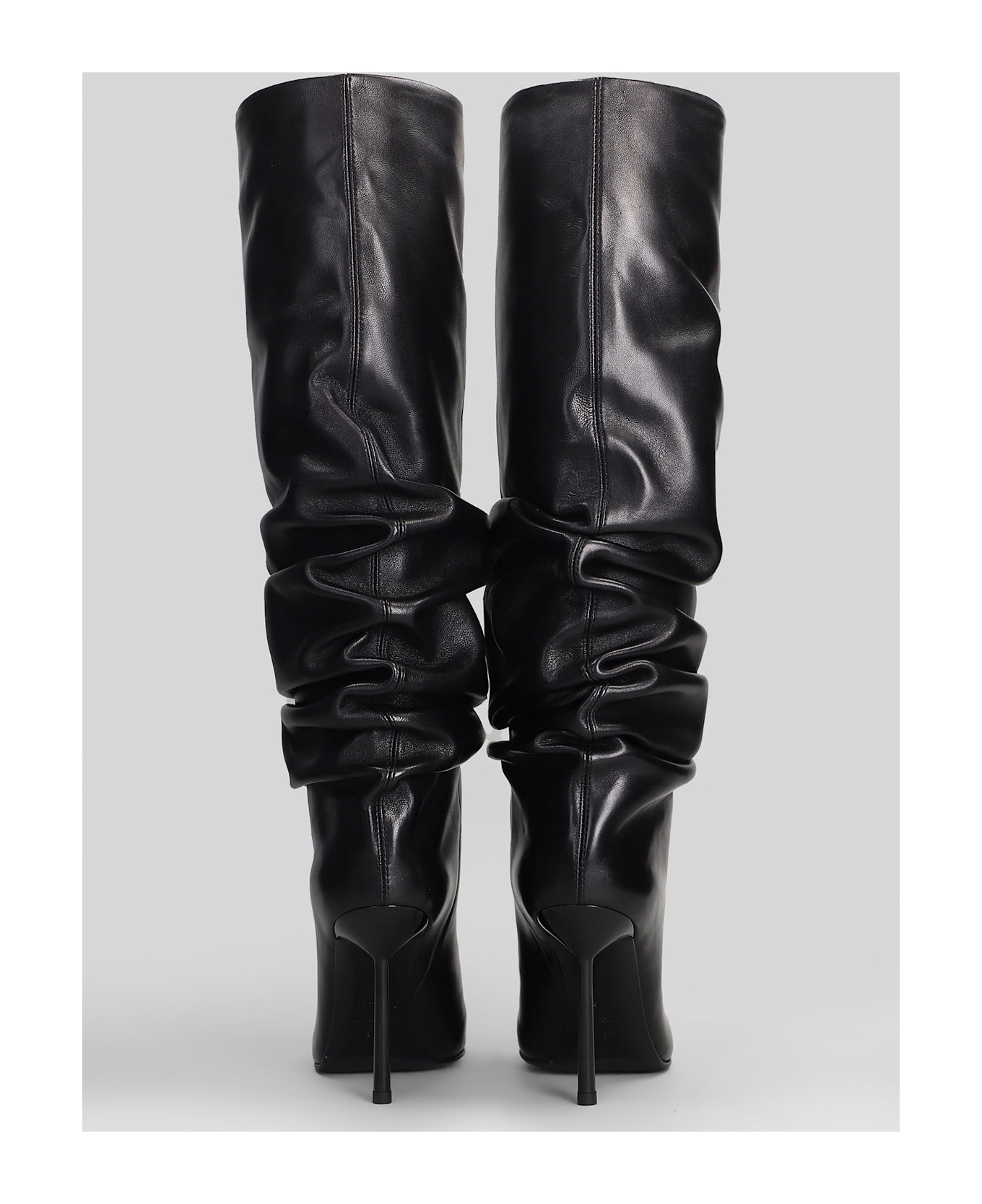 Le Silla Bella High Heels Boots In Black Leather - black