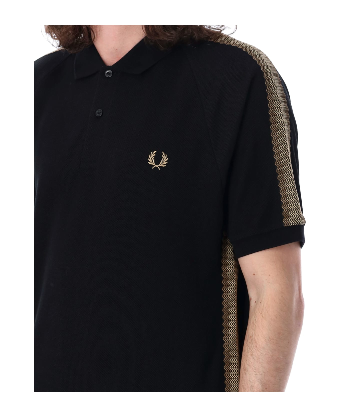 Fred Perry Crochet Tape Piqué Polo Shirt - BLACK