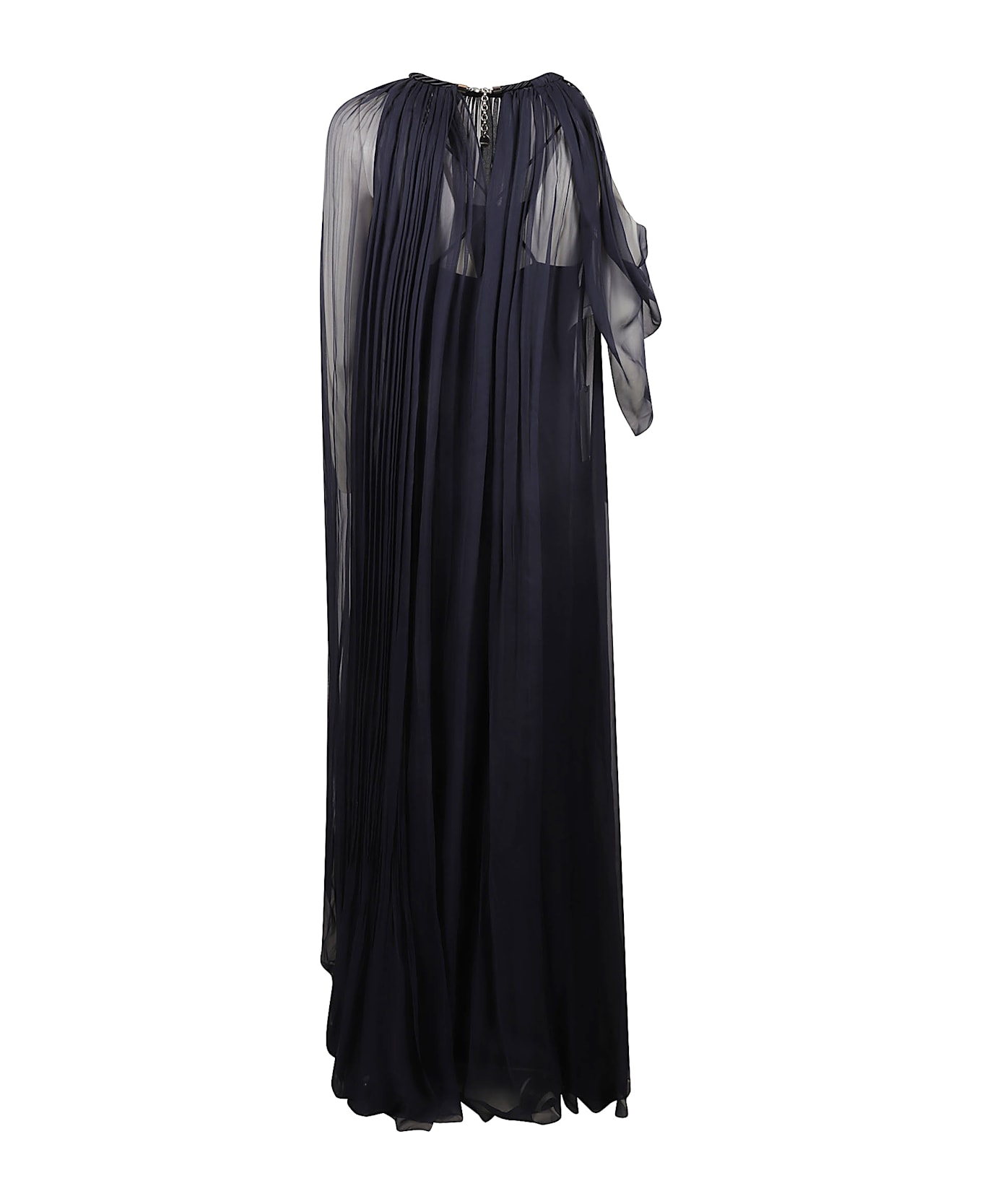 Alberta Ferretti Lace Paneled Long Skirt - Dark Blue
