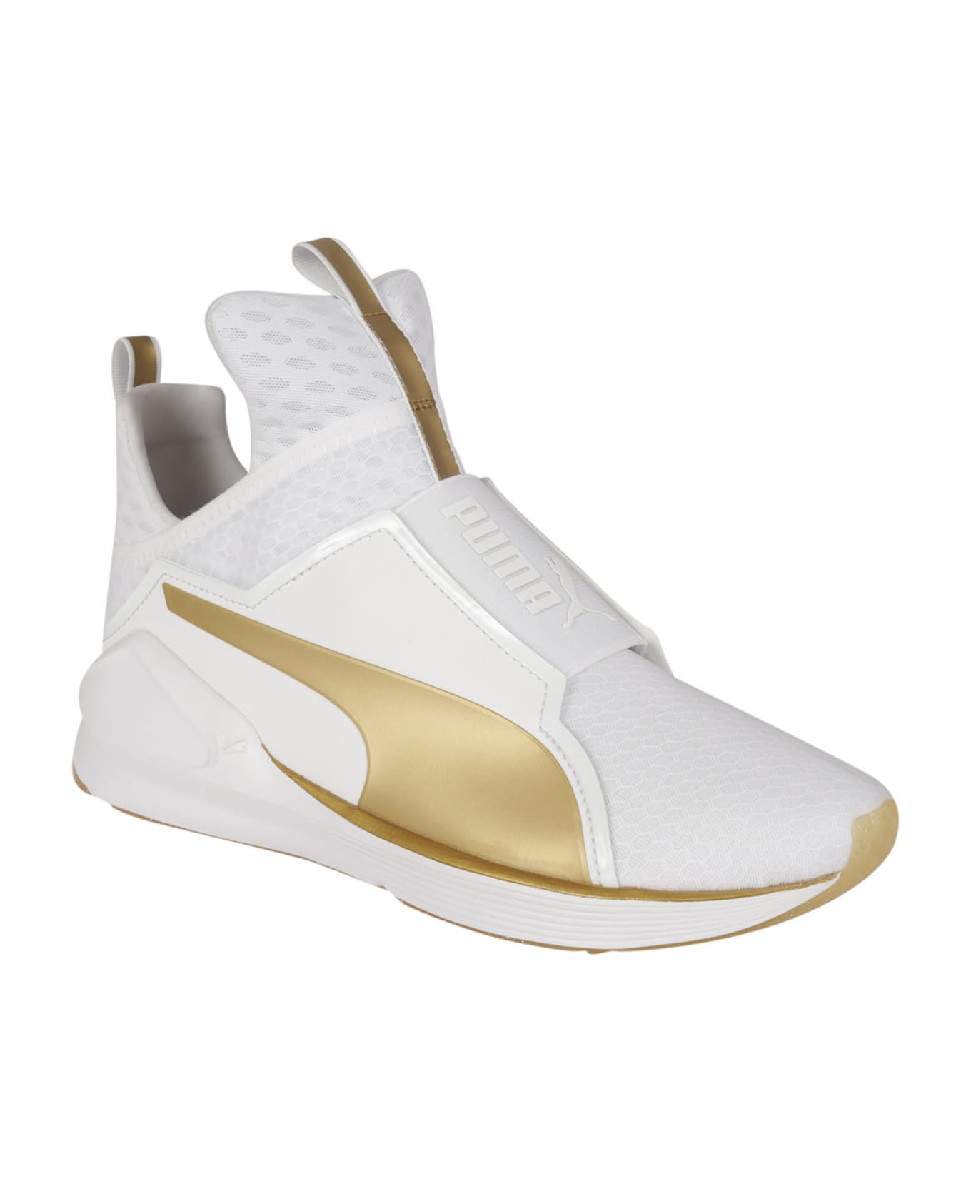 Puma White And Gold Fierce Sneakers | italist