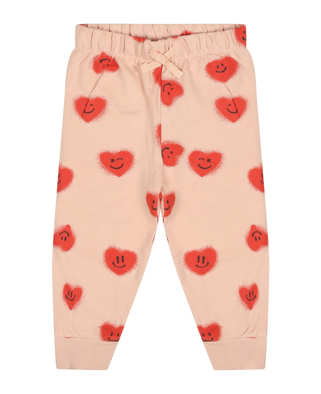Molo Pink Trousers For Baby Girl With Smiley - Pink ボトムス
