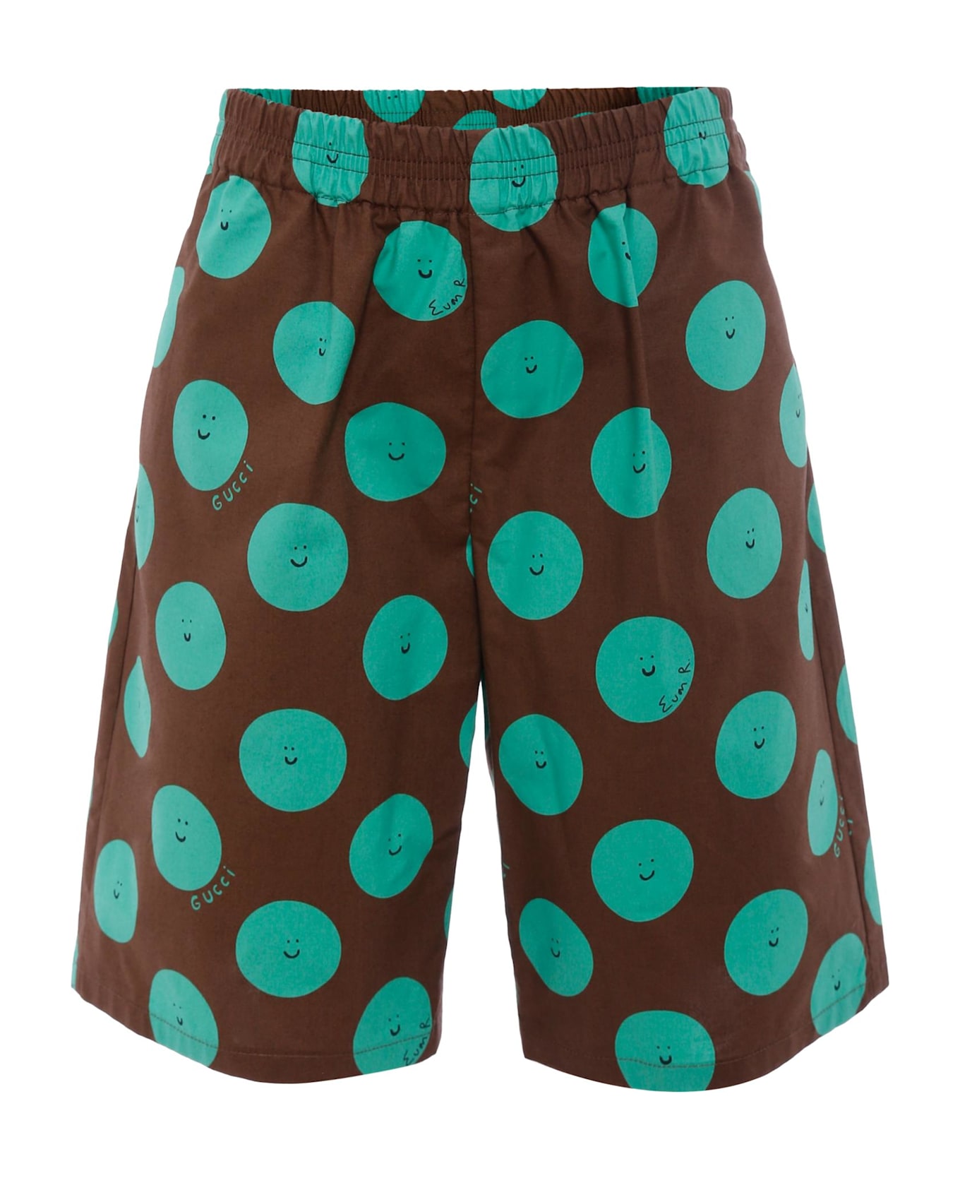 Gucci Brown Shorts For Kids With Sun - Brown