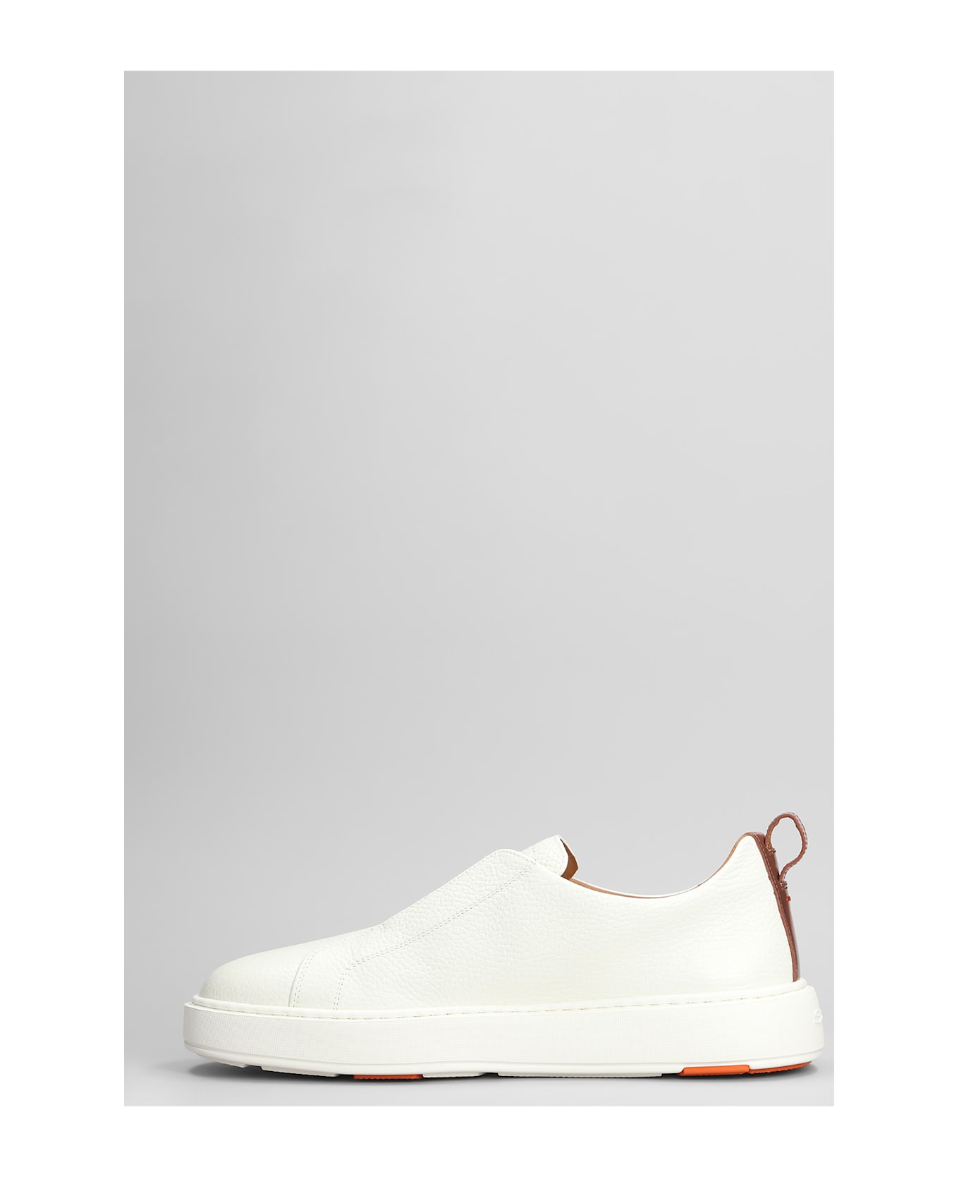 Santoni Victory Sneakers In White Leather - white
