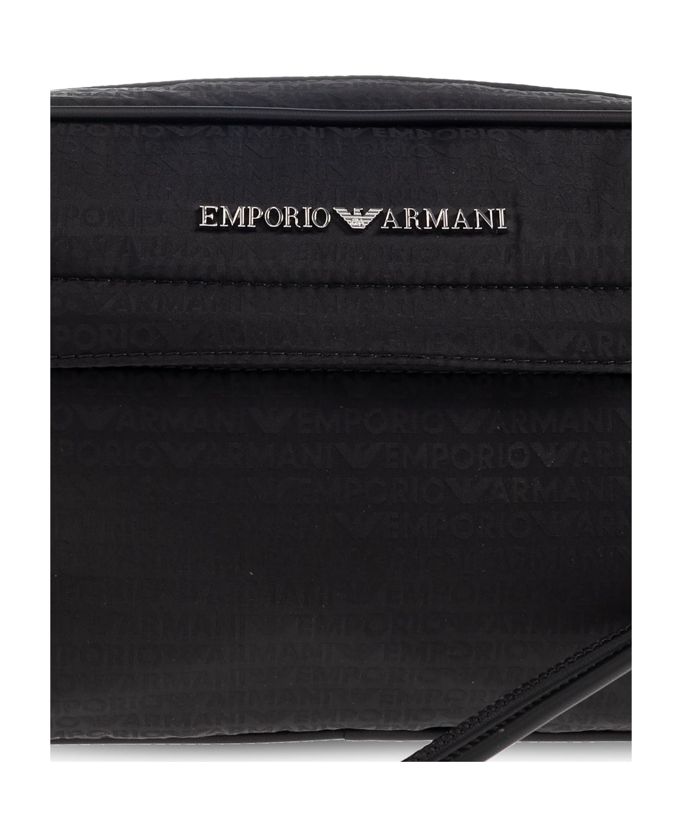 Emporio Armani Cosmetic Bag With Logo - Black