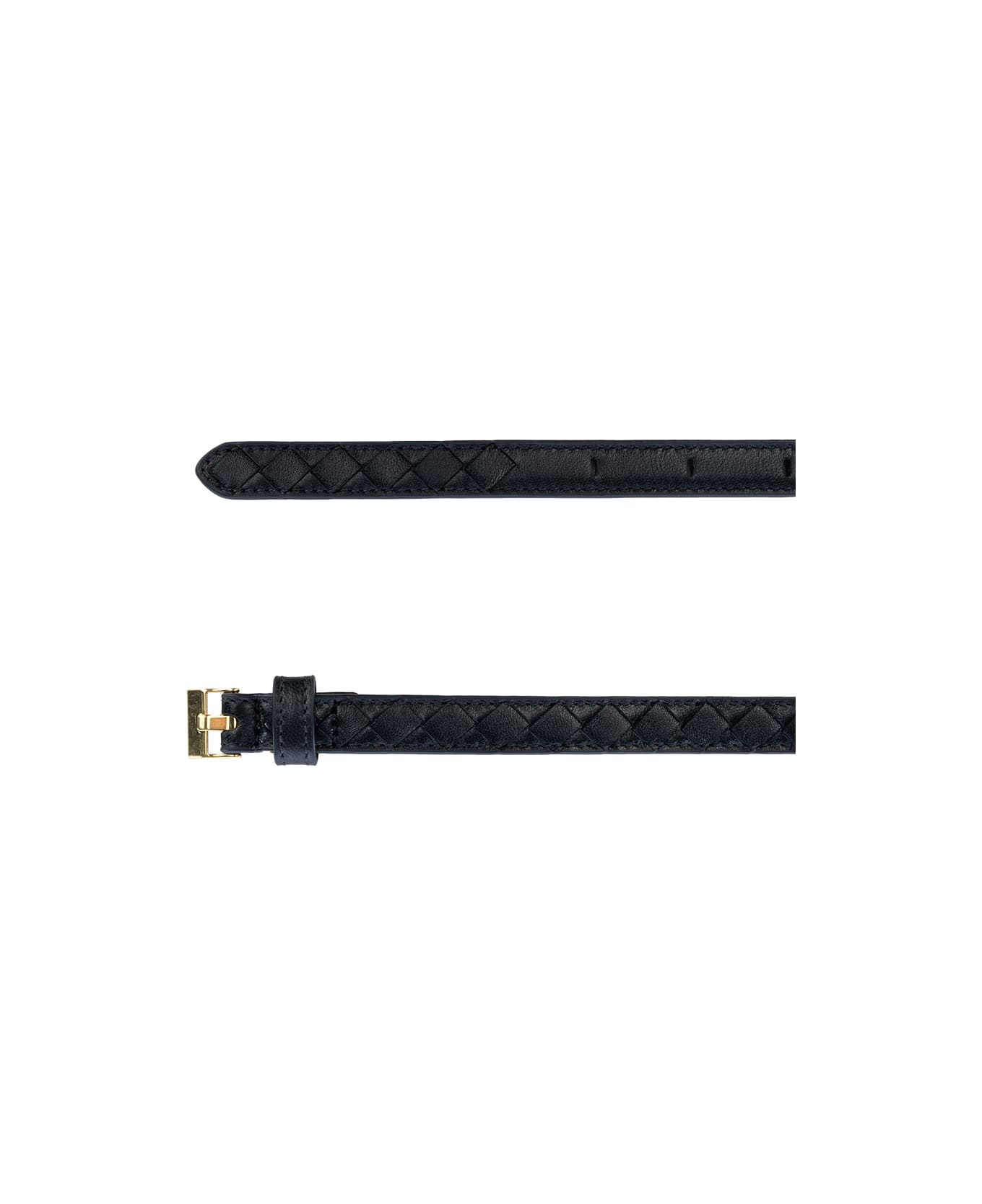 Bottega Veneta Intrecciato Thin Watch Belt - Nero