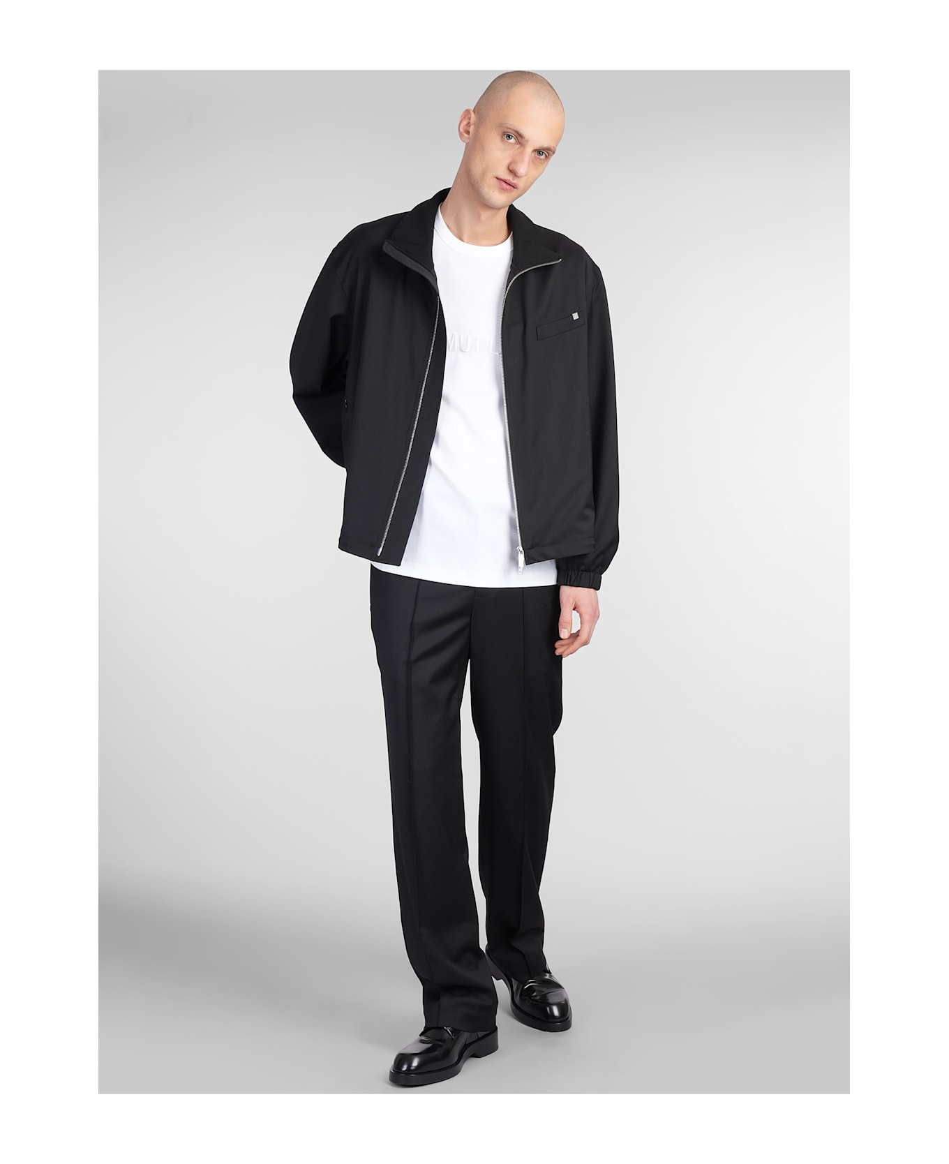Helmut Lang Casual Jacket In Black Wool - black