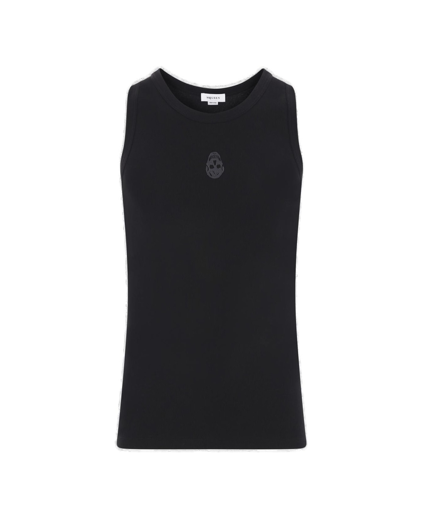 Alexander McQueen Skull Ribbed Tank Top - black