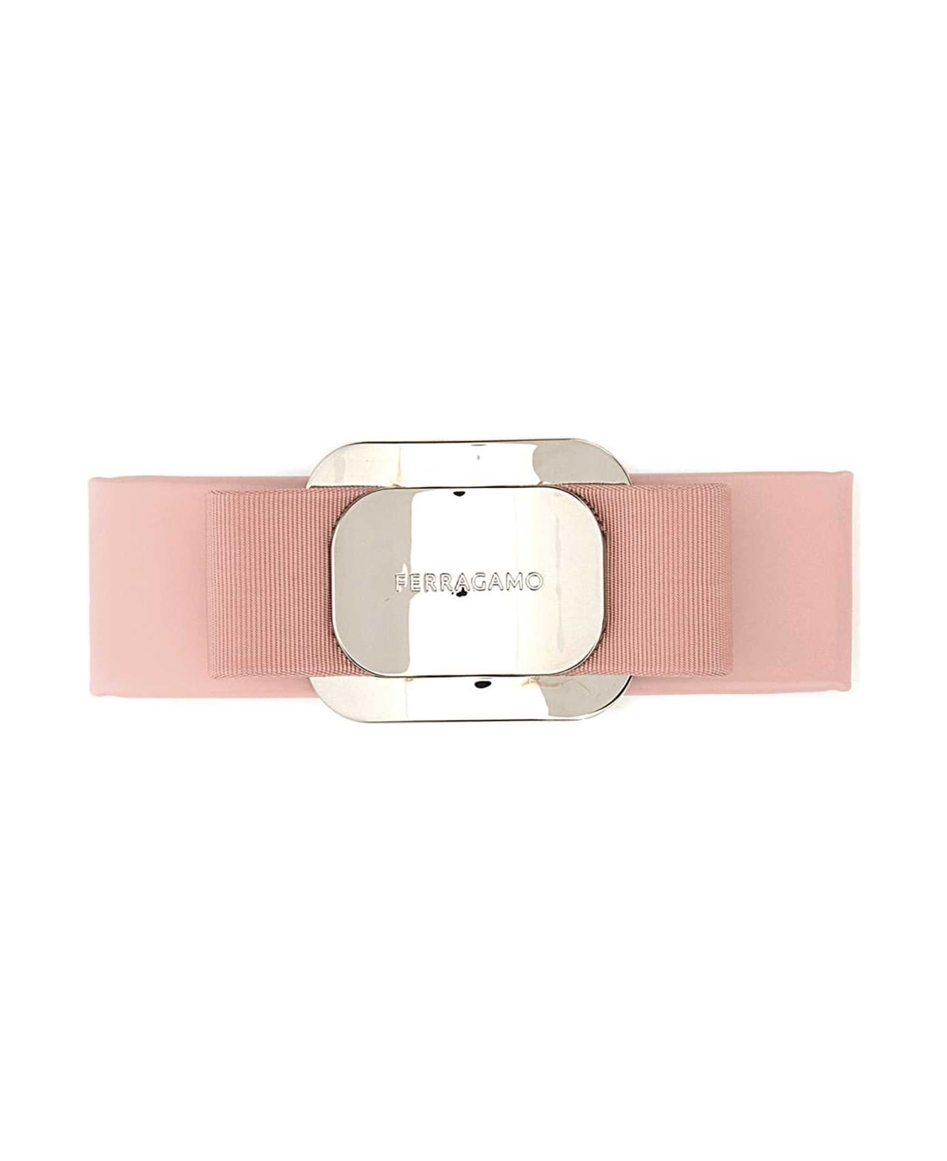 Ferragamo Pink Leather Hair Clip - NYLUNDPINK