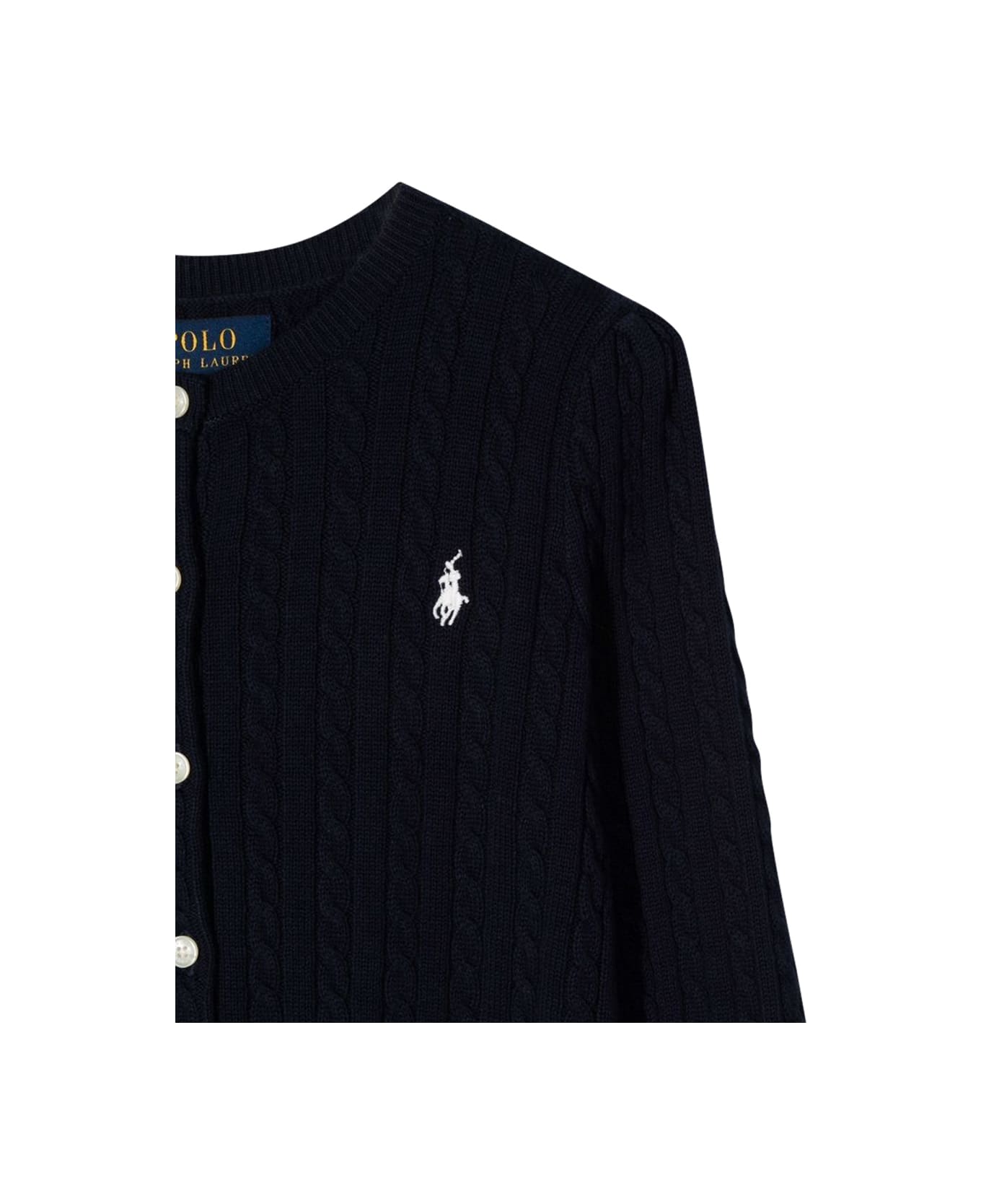 Polo Ralph Lauren Girl Braided Cardigan - BLUE