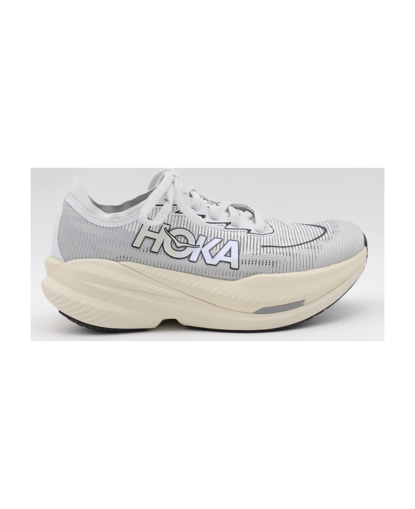 Hoka Grey Mach X2 Sneakers - White