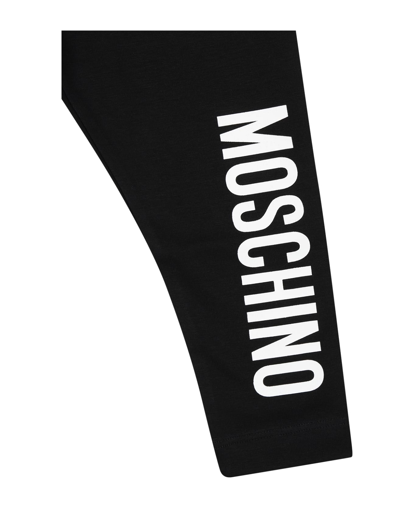 Moschino Black Leggings For Baby Girl With Logo - Black