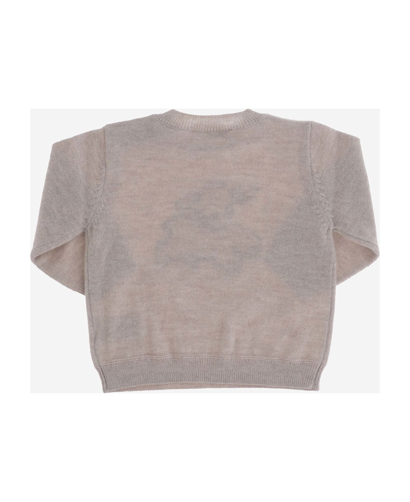 Bonpoint Wool Sweater With Logo - Beige