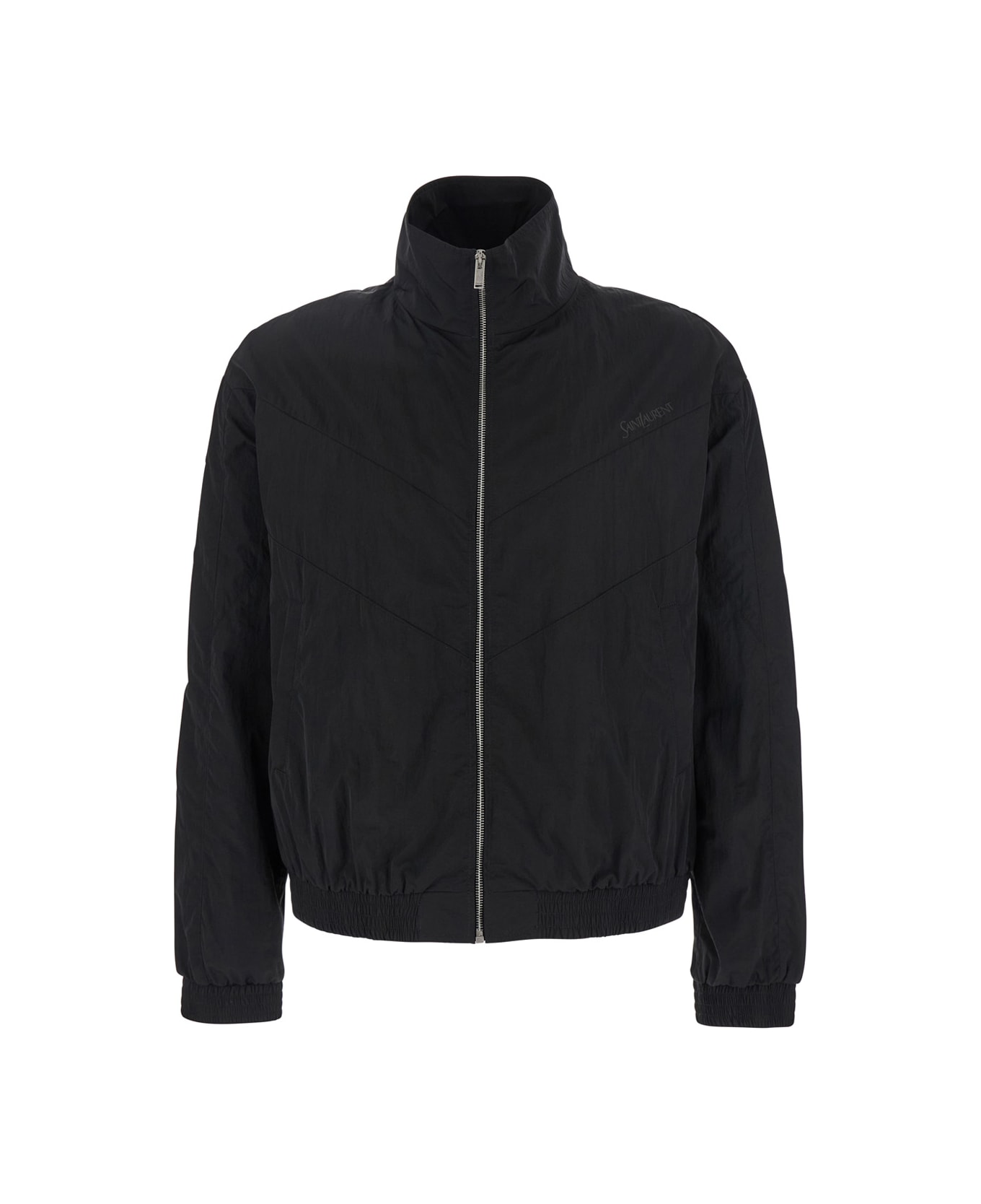 Saint Laurent Black Nylon Bomber Jacket - NERO