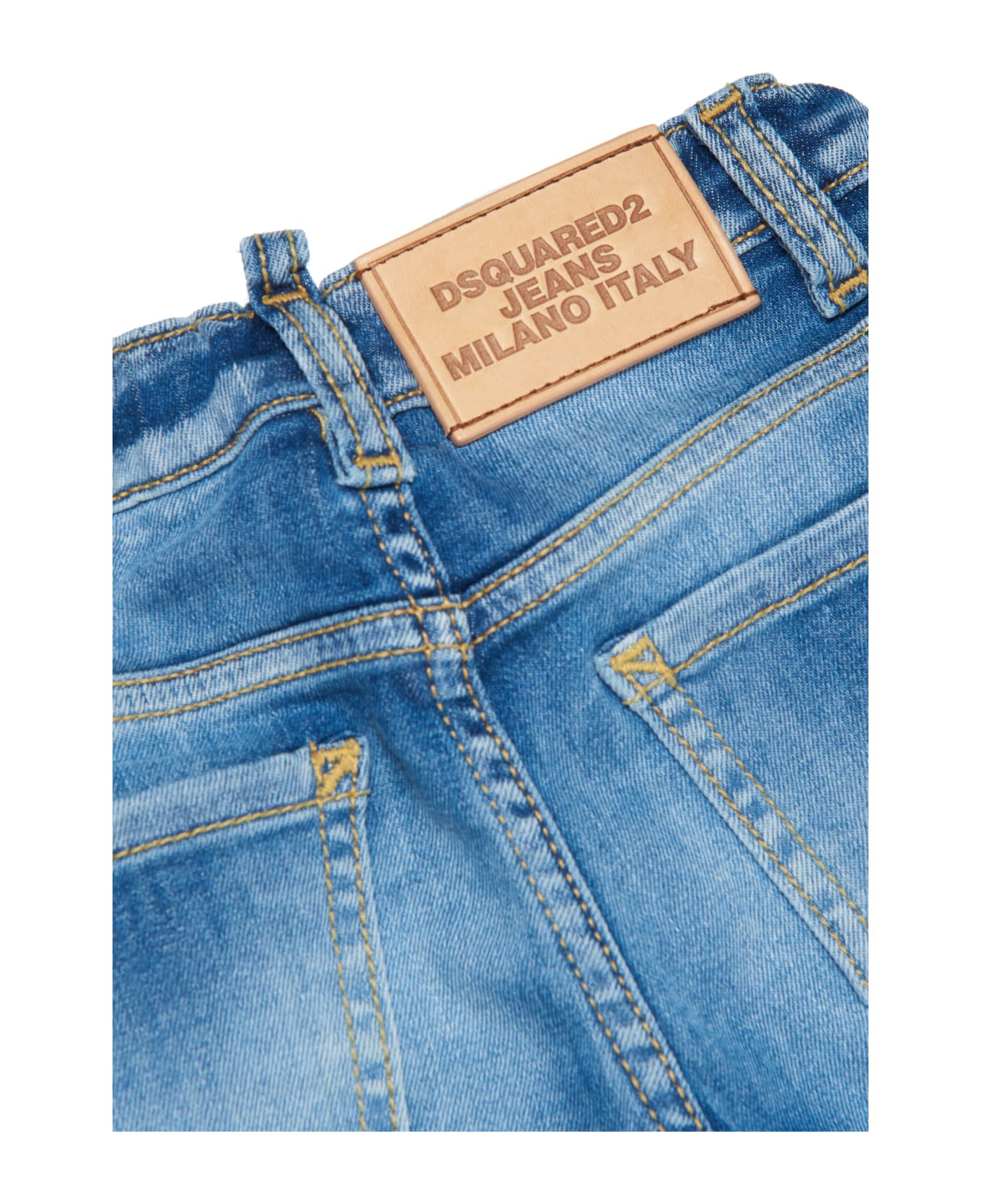 Dsquared2 D2p76ab Trousers Dsquared Washed Blue Denim Jeans With Roll-ups - Blue denim