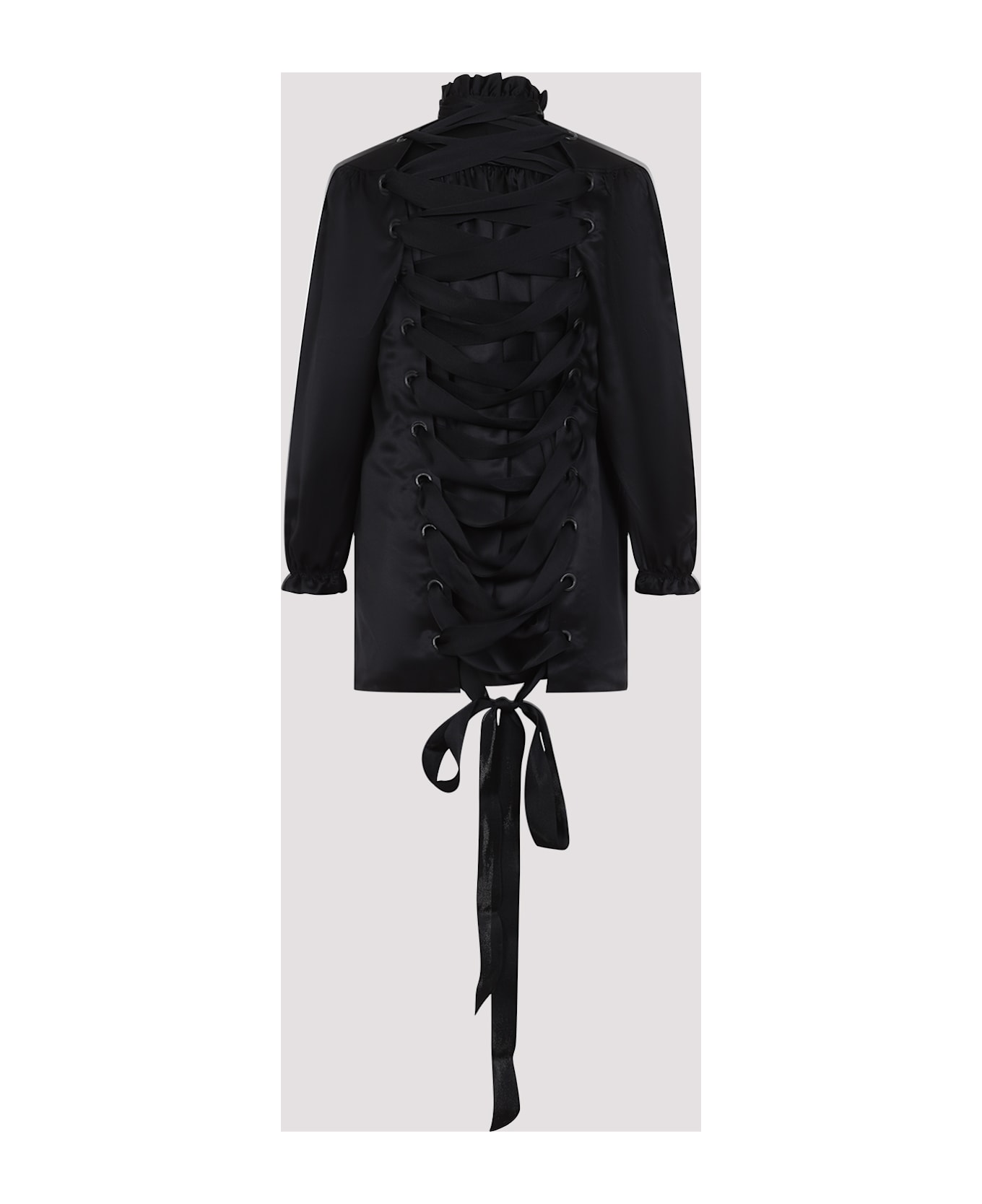 Balenciaga Lace Up Blouse - Black