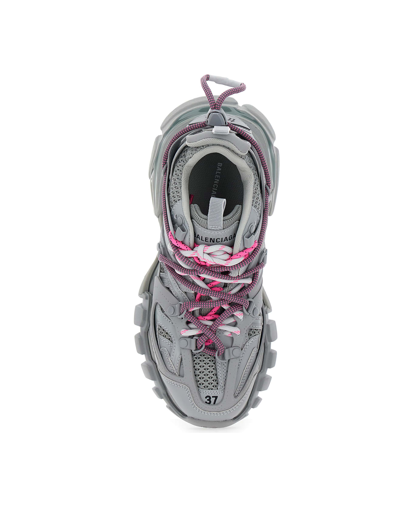 Balenciaga 'track Trail Laces' White Low Top Sneakers With Embossed Logo On The Tongue And Size Patch On The Toe In Tech Fabric Woman - White