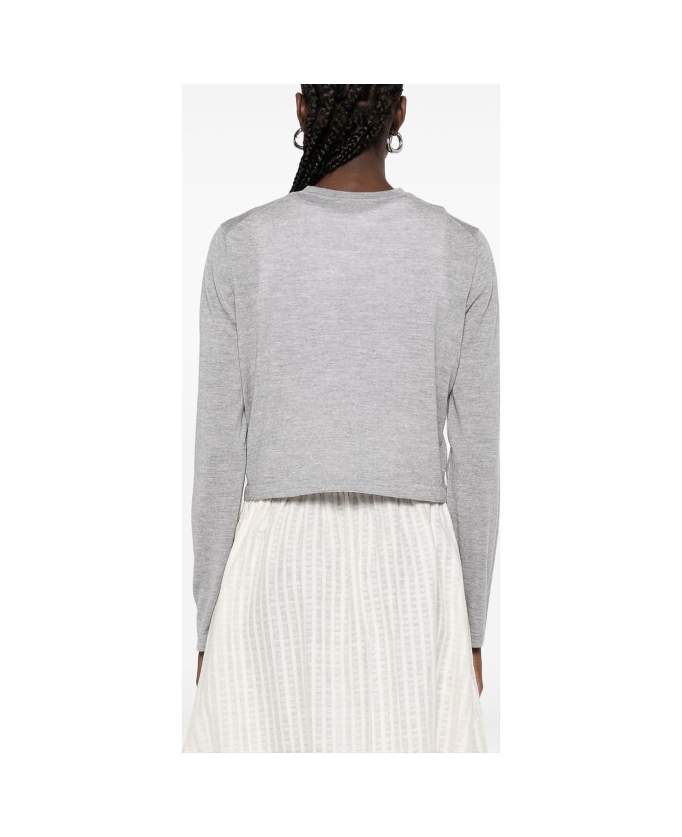 Khaite Brieta Wool Cardigan - Light Grey