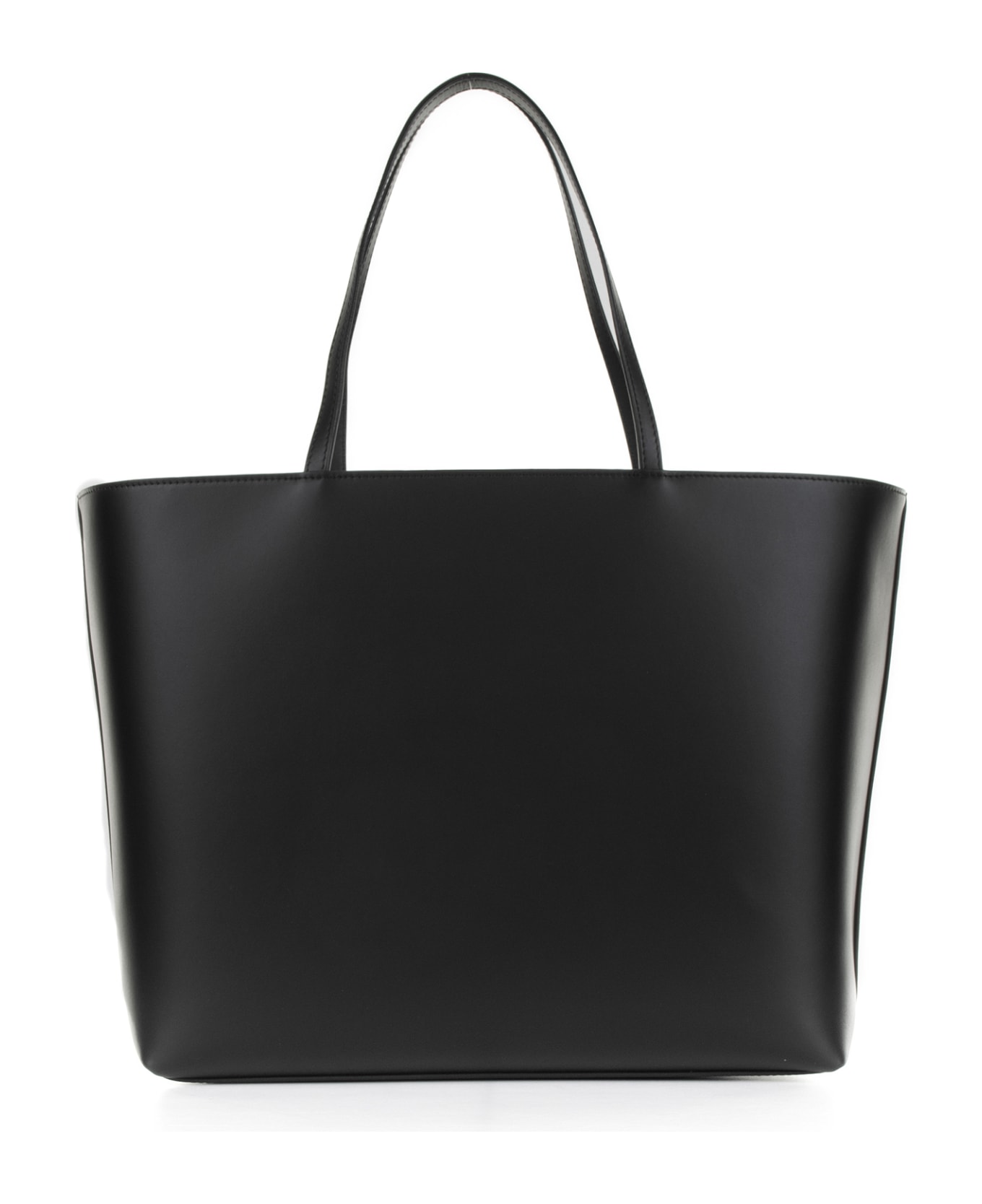 Dolce & Gabbana Medium Black Leather Shopping Bag - BLACK
