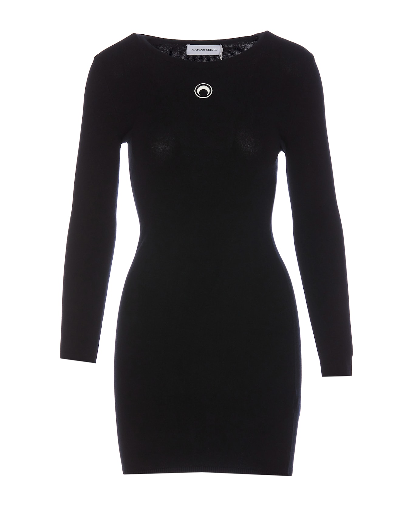 Marine Serre Moon Logo Knit Mini Dress - Black