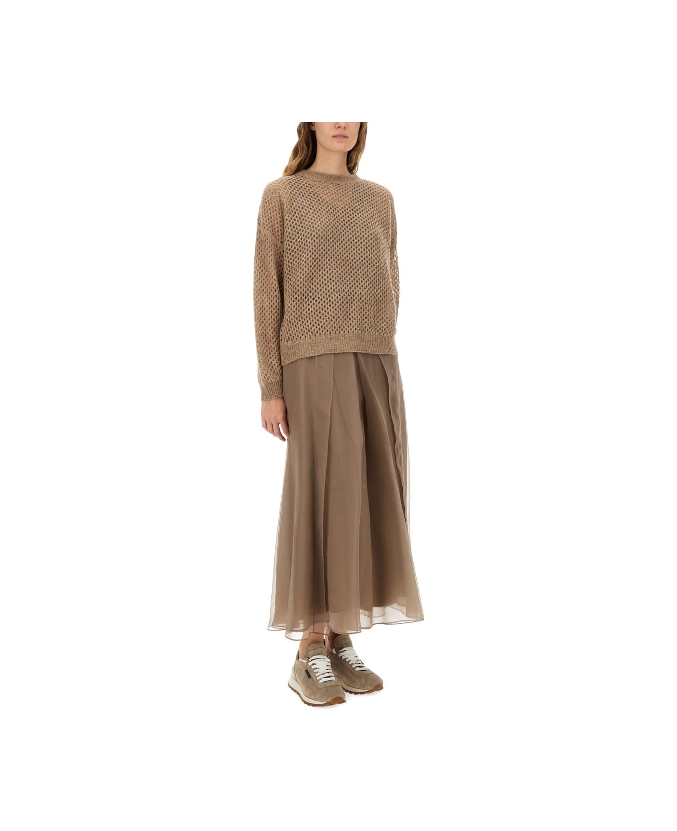 Brunello Cucinelli "dazzling" Jersey - BROWN