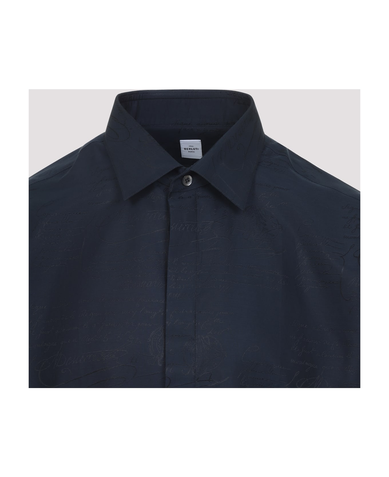 Berluti Mulberry Silk Shirt - Night Blue