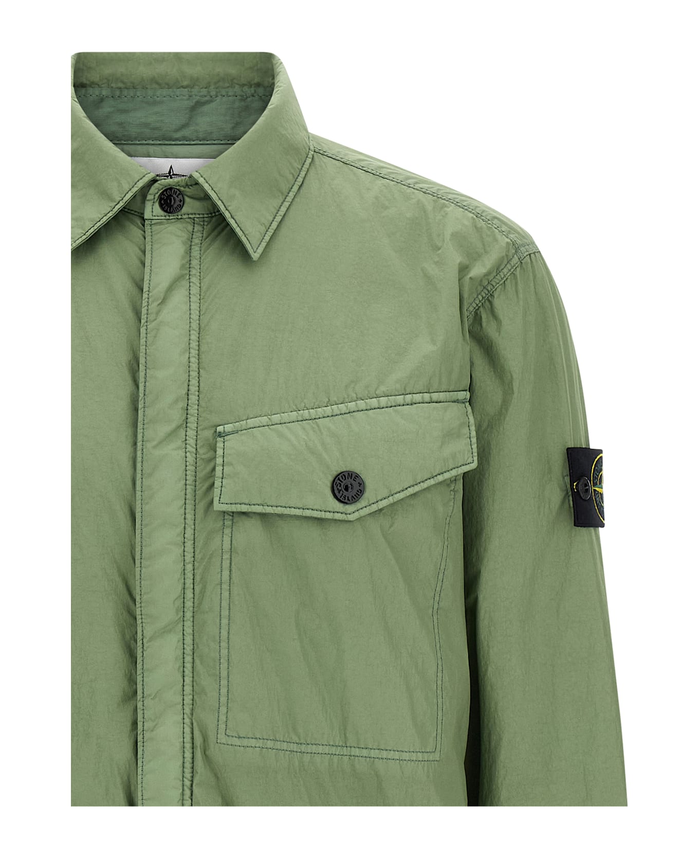 Stone Island 
garment Dyed Crinkle Reps Ny
 Jacket - Green