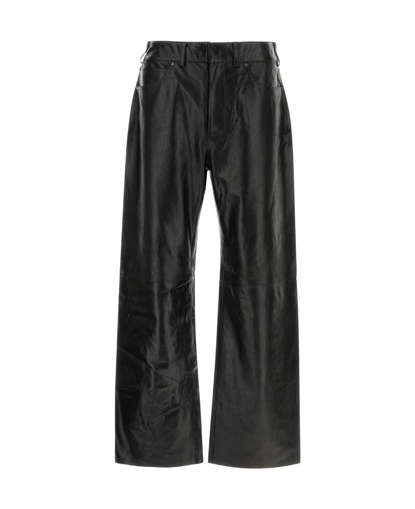 Entire Studios Black Leather Pant - BLACK