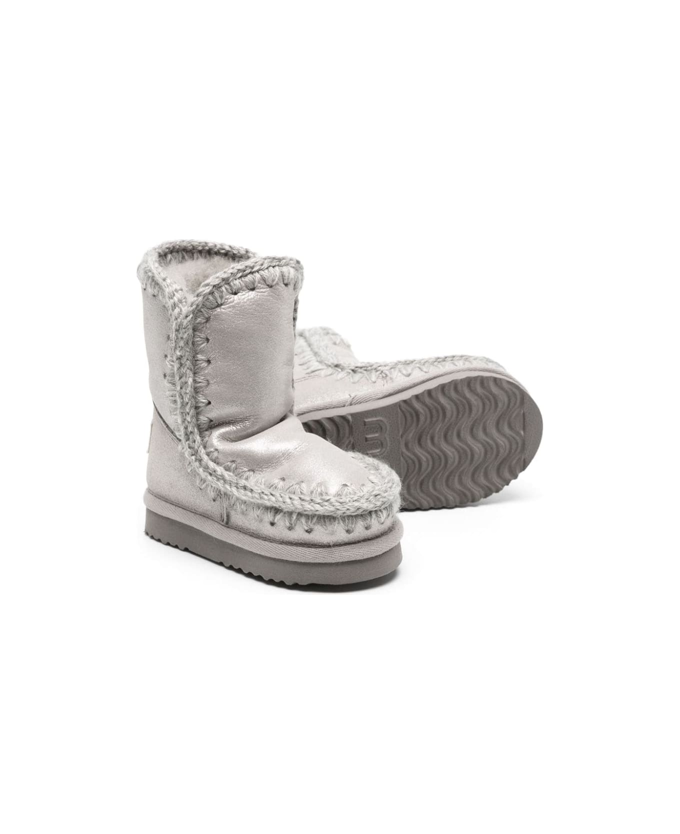 Mou Metallic Eskimo Boots - Silver