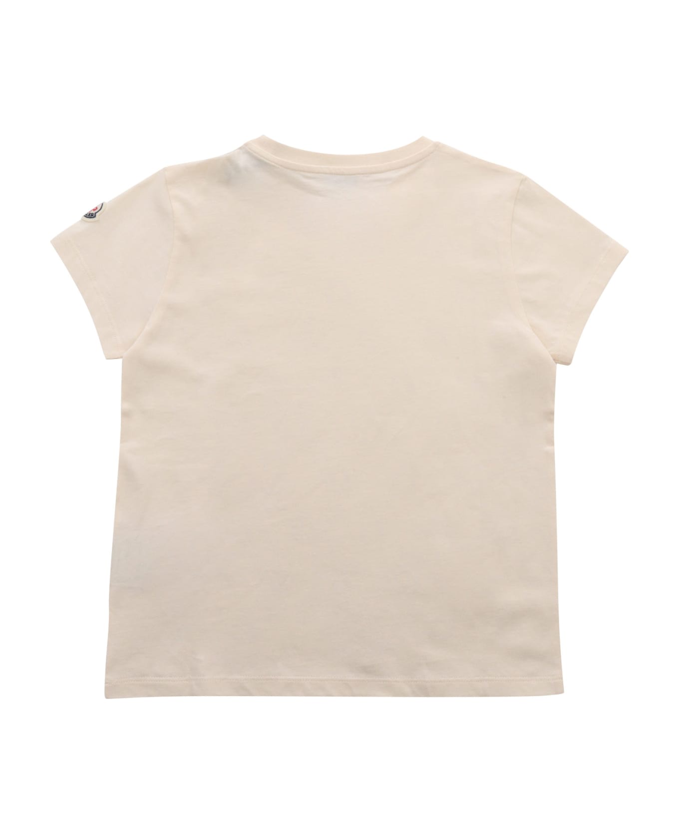 Moncler T-shirt With Logo - CREAM