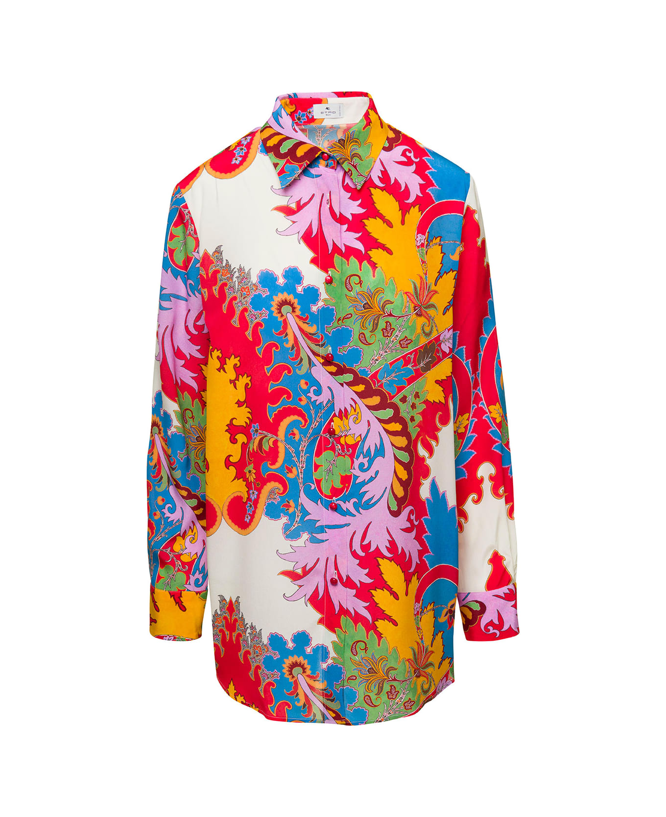 Etro Multicolor Shirt With All-over Graphic Print In Silk Woman - Multicolor