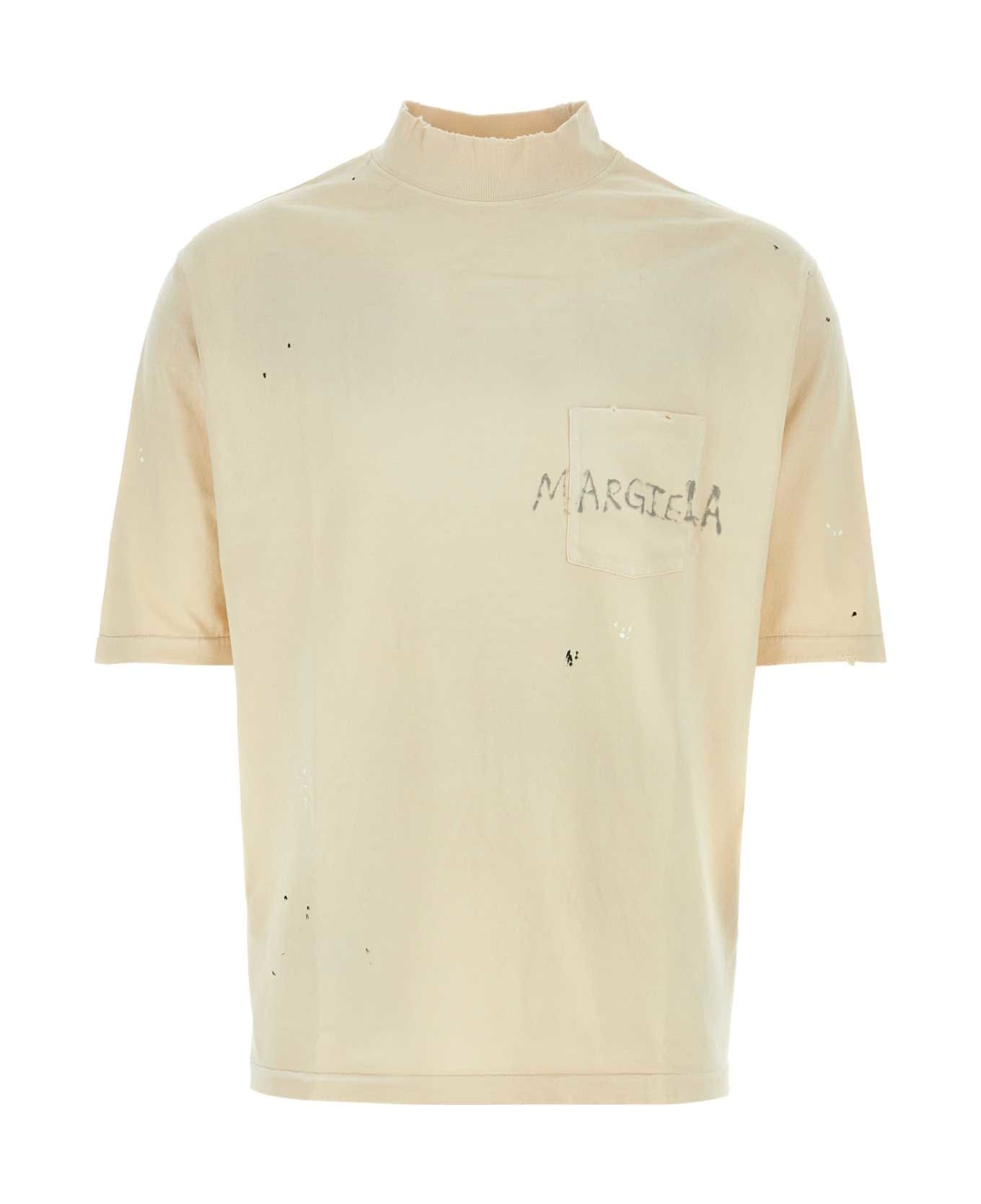 Maison Margiela Ivory Cotton T-shirt - DIRTYECRU