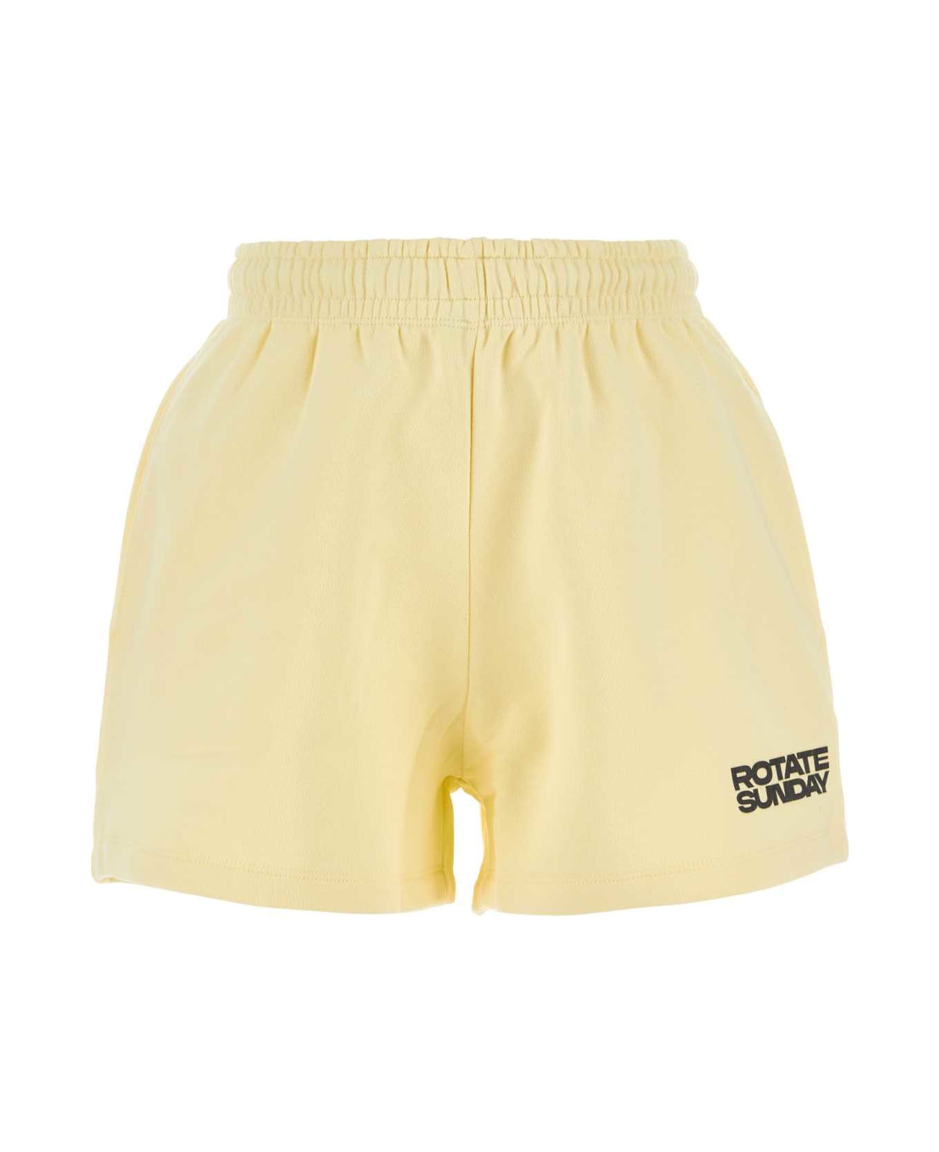 Rotate by Birger Christensen Pastel Yellow Cotton Shorts - TRAYELLOW