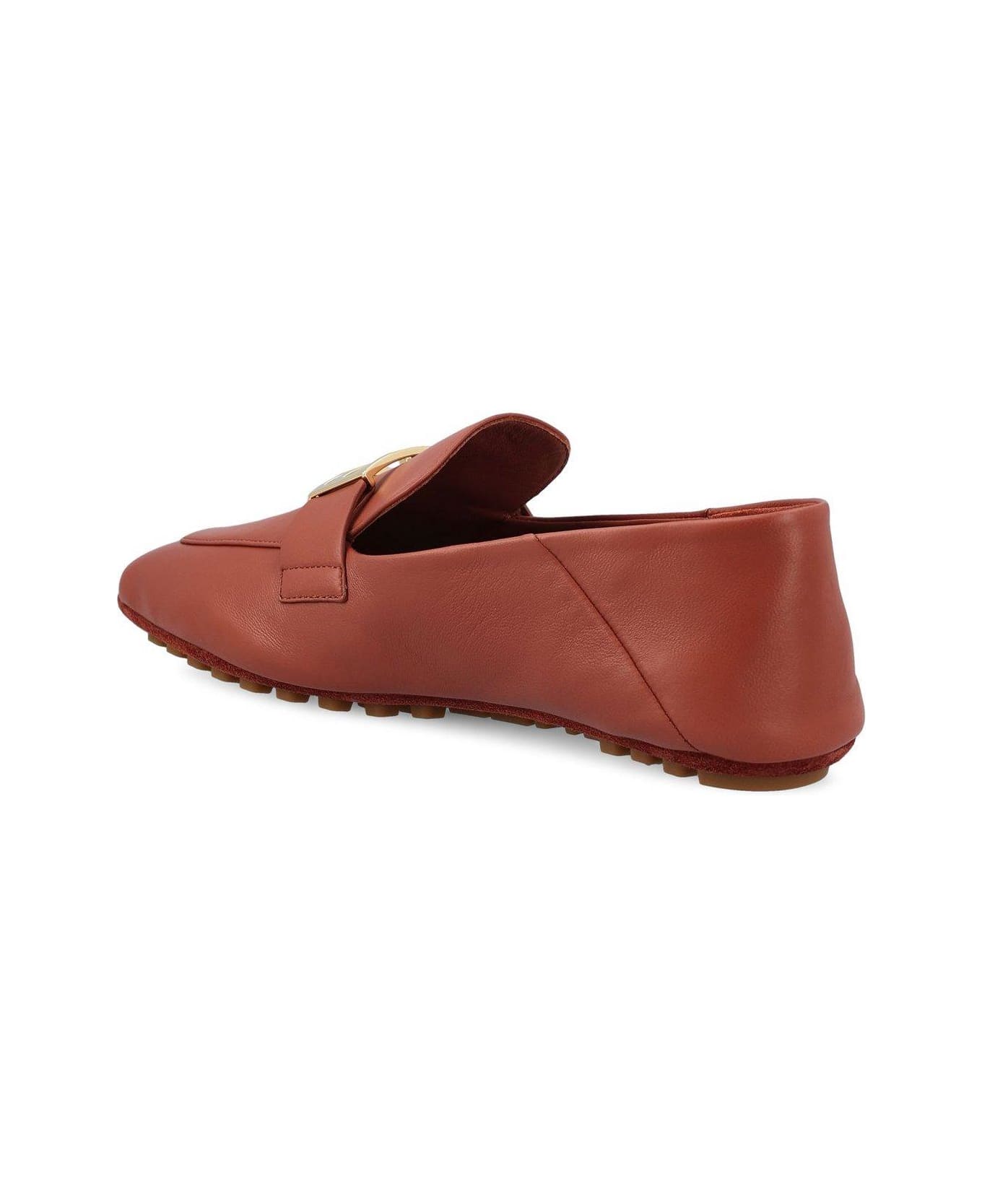 Fendi Baguette Ff Plaque Loafers - Marrone