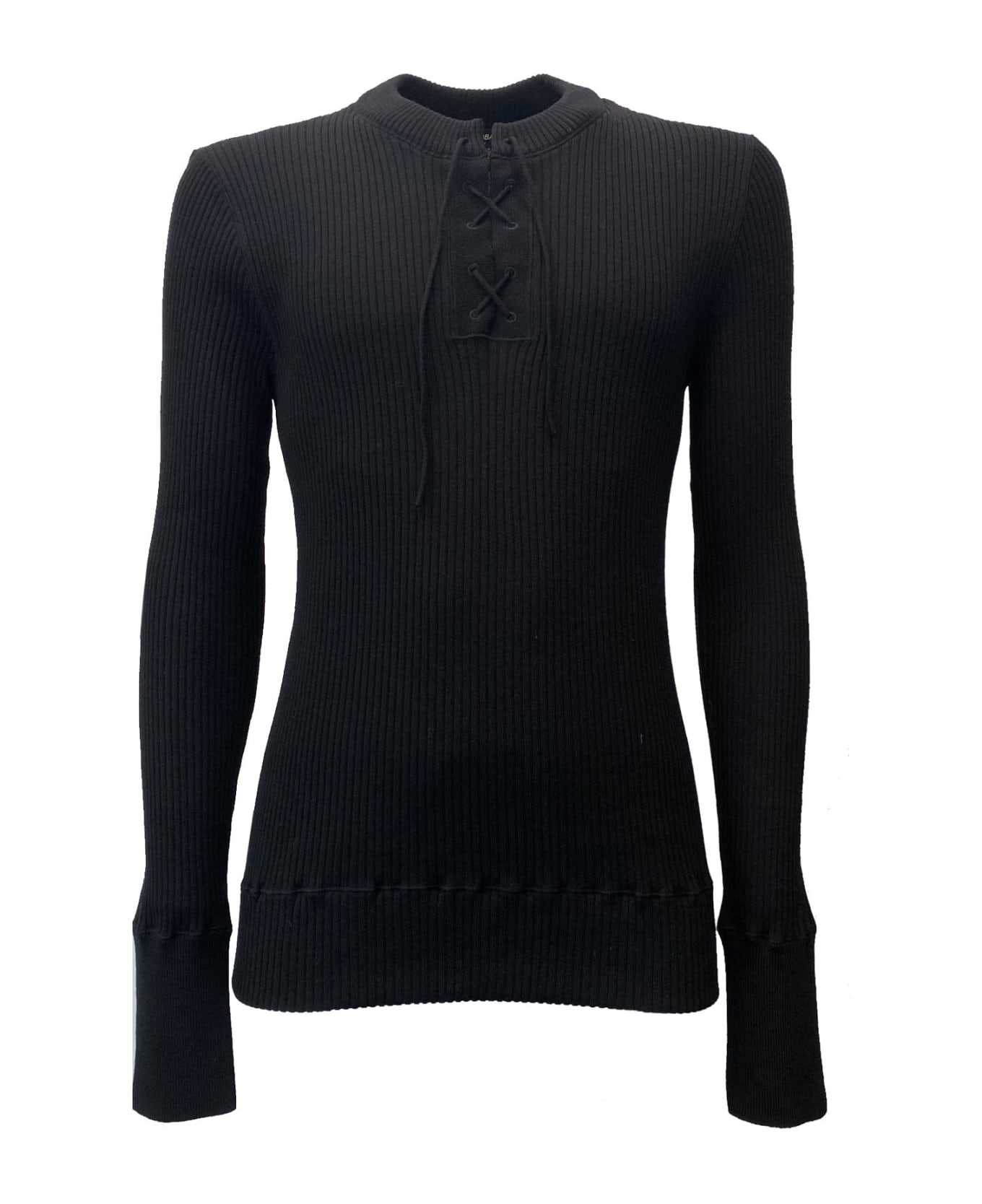 Dolce & Gabbana Ribbed Wool Knit - Black