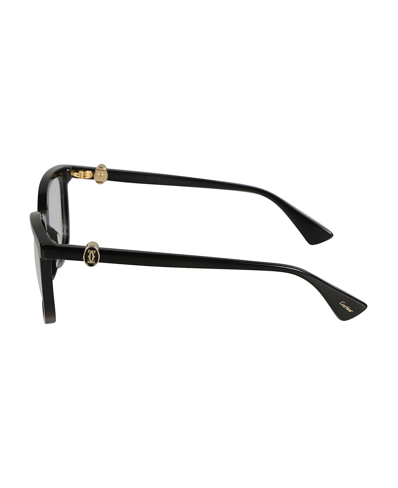 Cartier Eyewear Classic Logo Sided Glasses - Black/Transparent