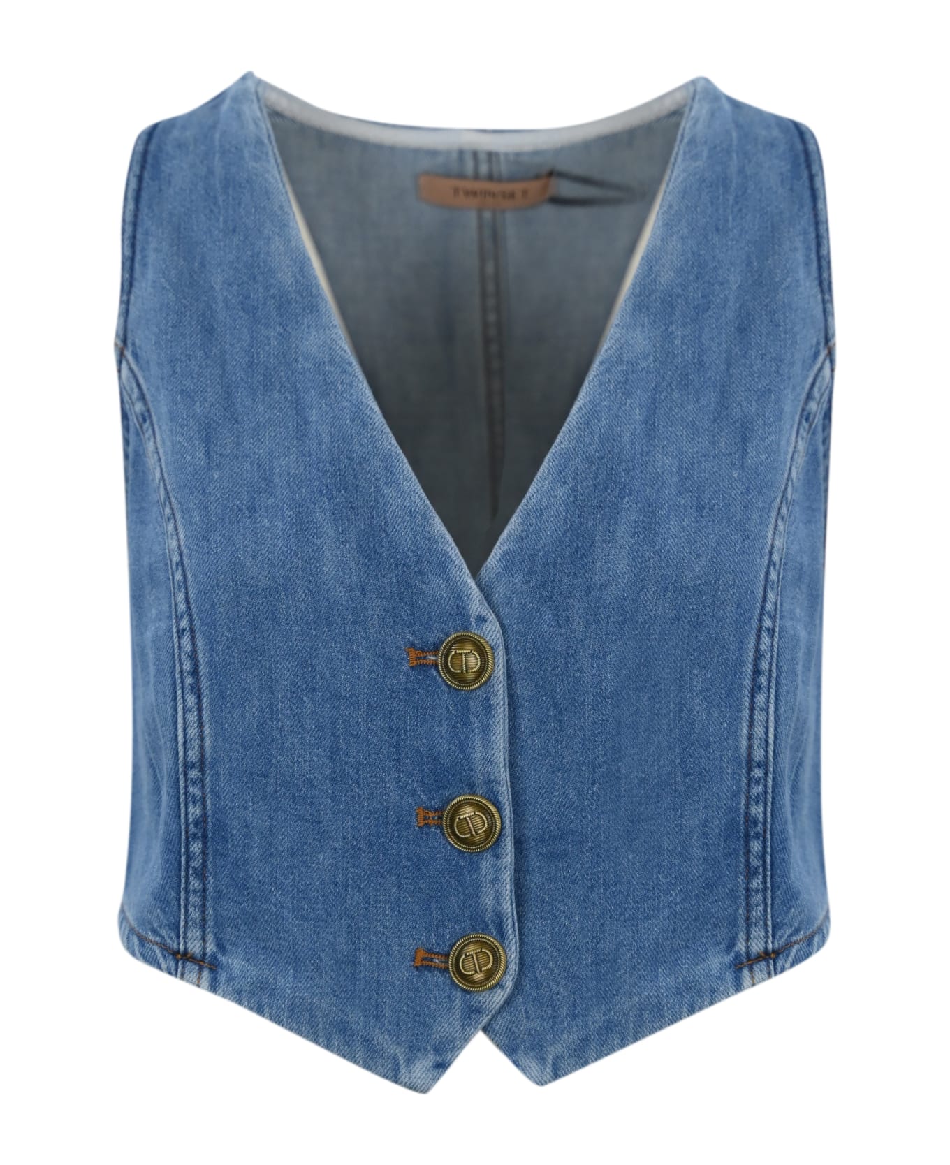 TwinSet Denim Vest With Buttons - Stone Washed