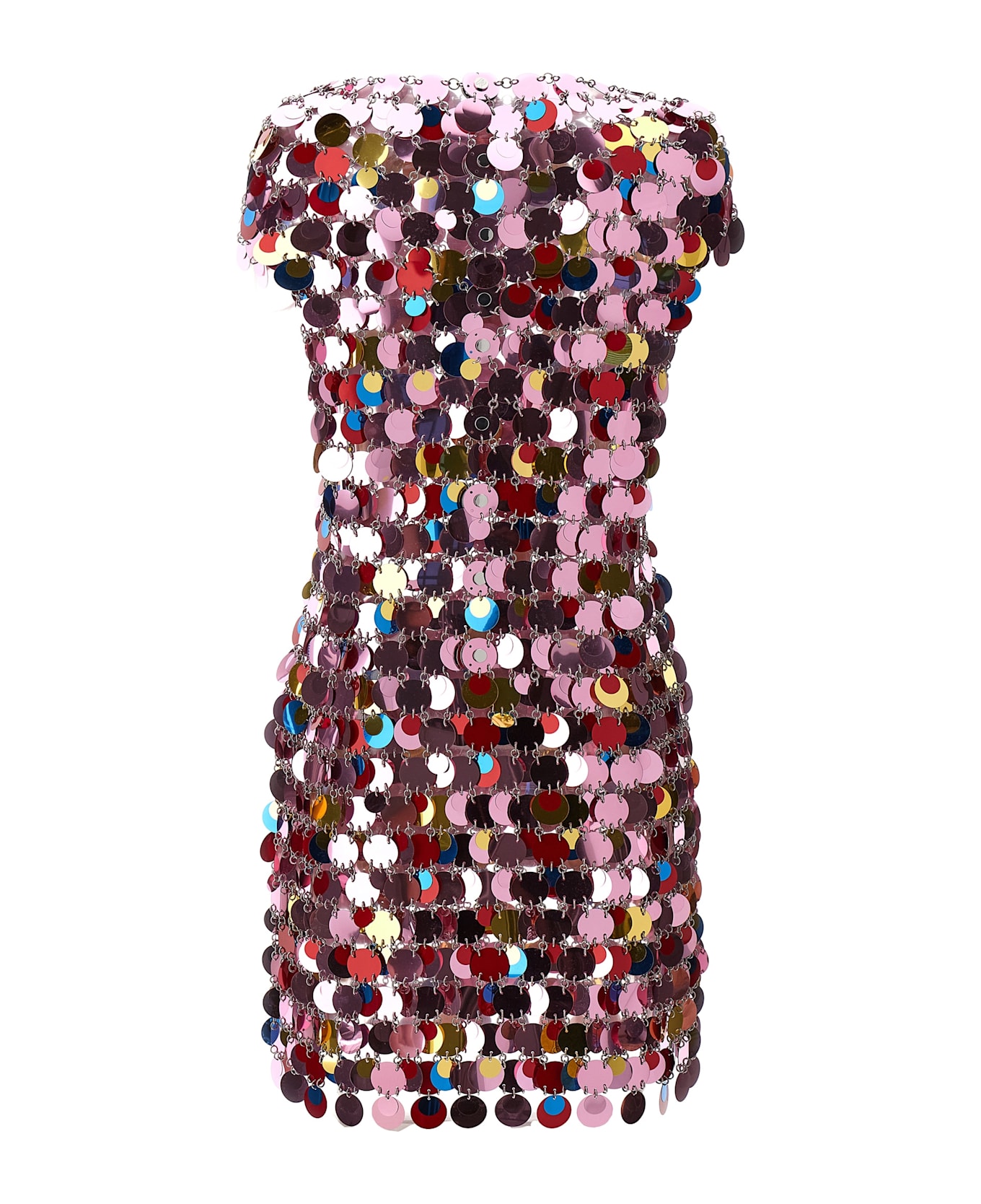 Paco Rabanne 'the Iconic Sparkle Discs' Dress - Pink