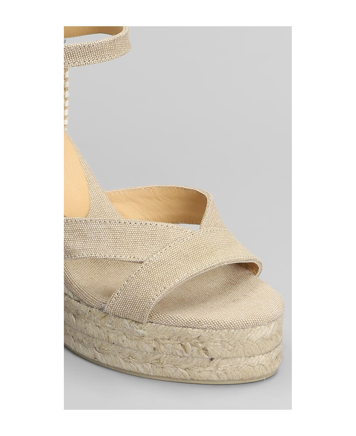 Castañer Bruna-8ed-002 Wedges In Beige Canvas - beige