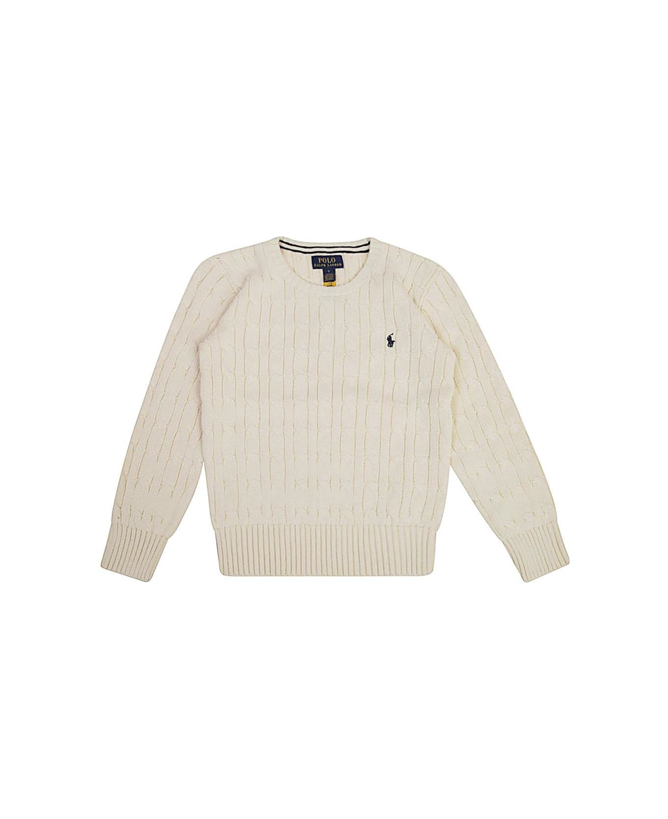 Polo Ralph Lauren Polo Pony Embroidered Knitted Jumper - White