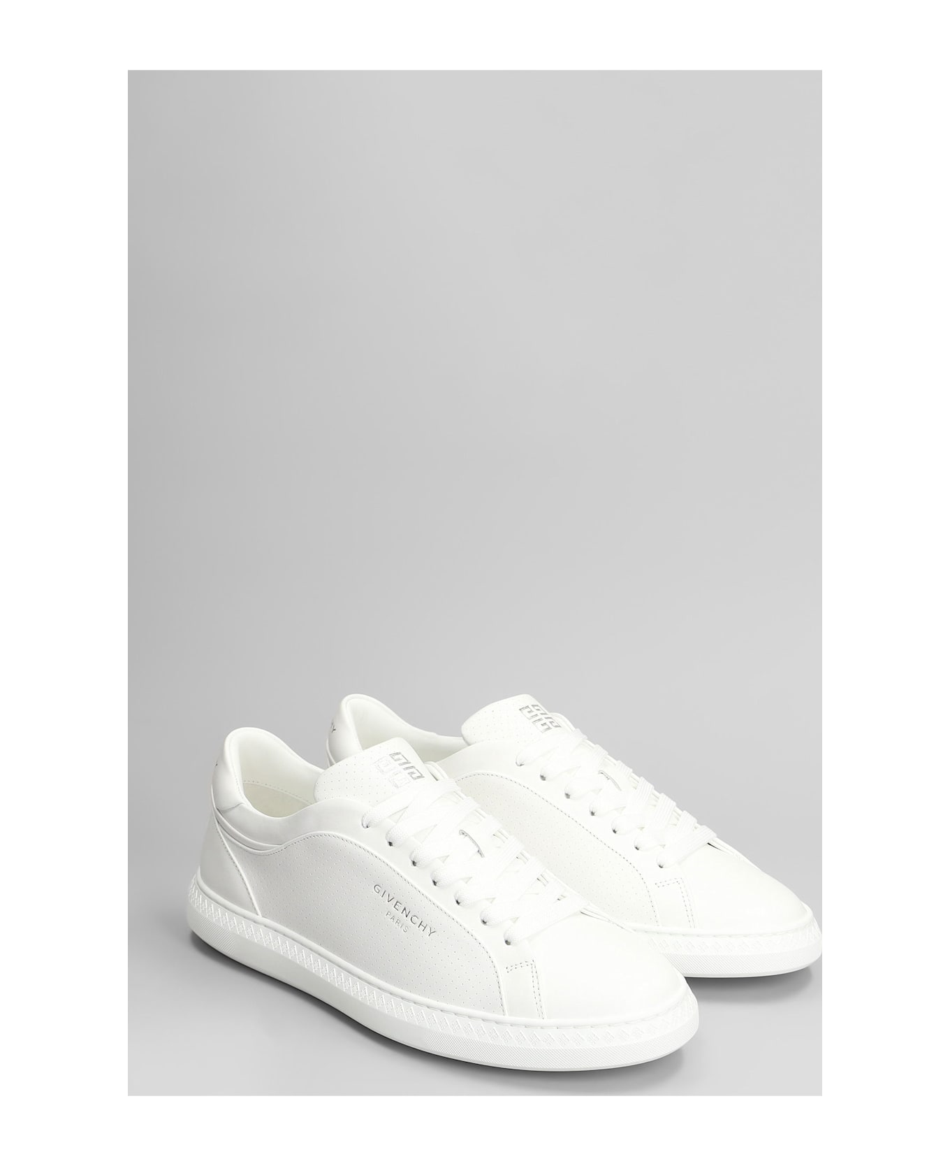 Givenchy G Set Low Sneakers In White Leather - white