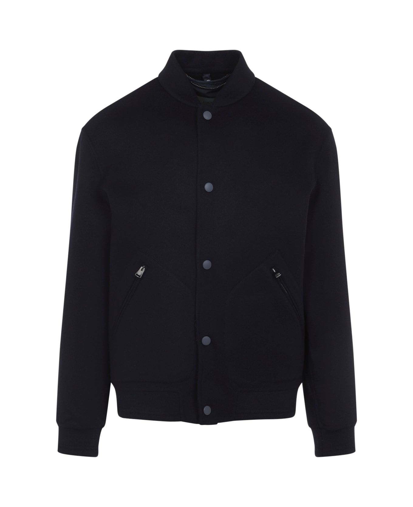 Canali Wool Bomber Jacket - Navy