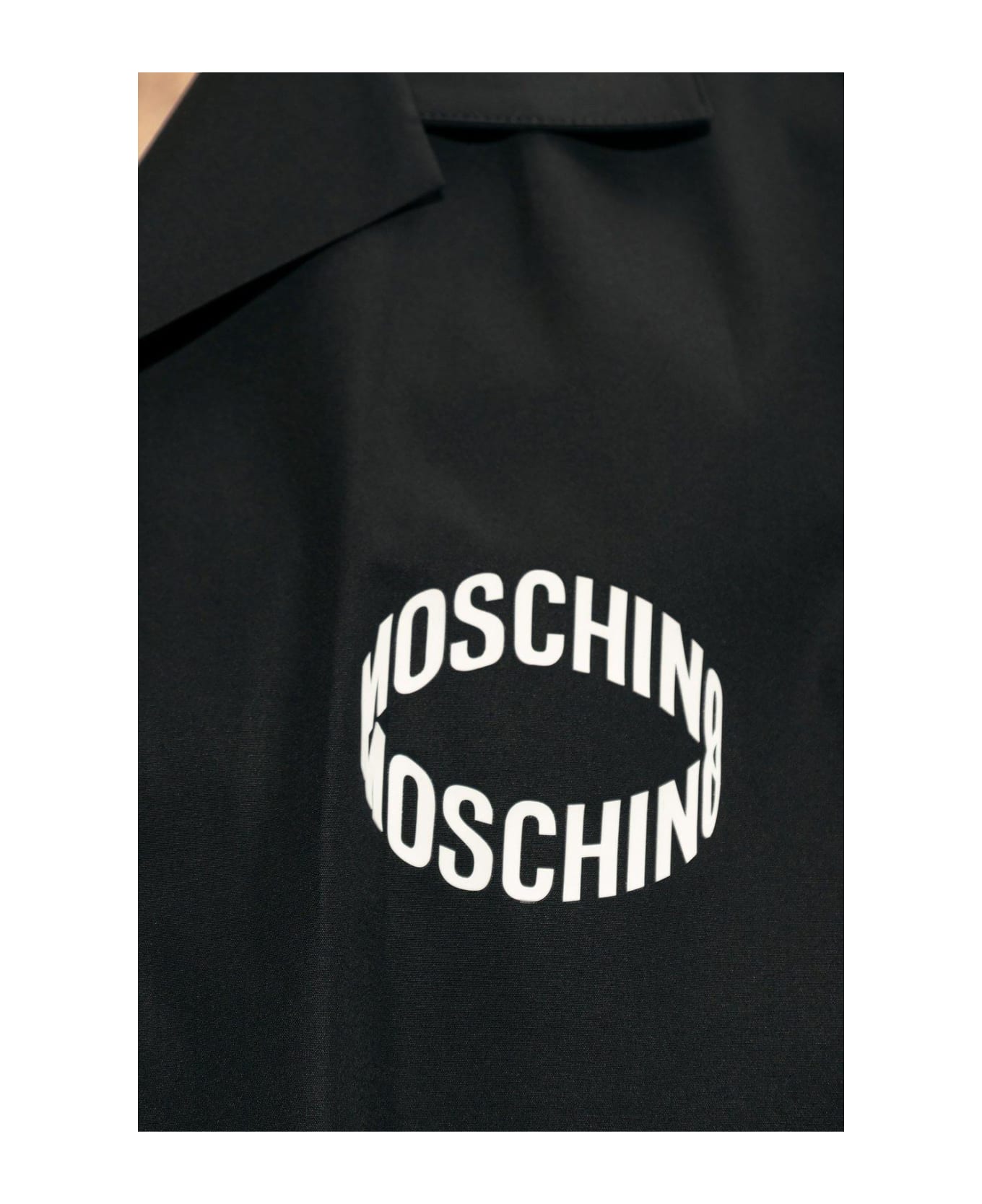 Moschino Logo Buttoned Shirt - Black