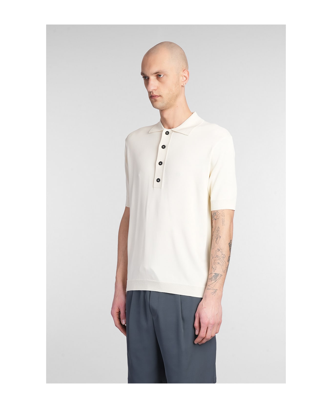 Low Brand K194 Polo In Beige Viscose - beige