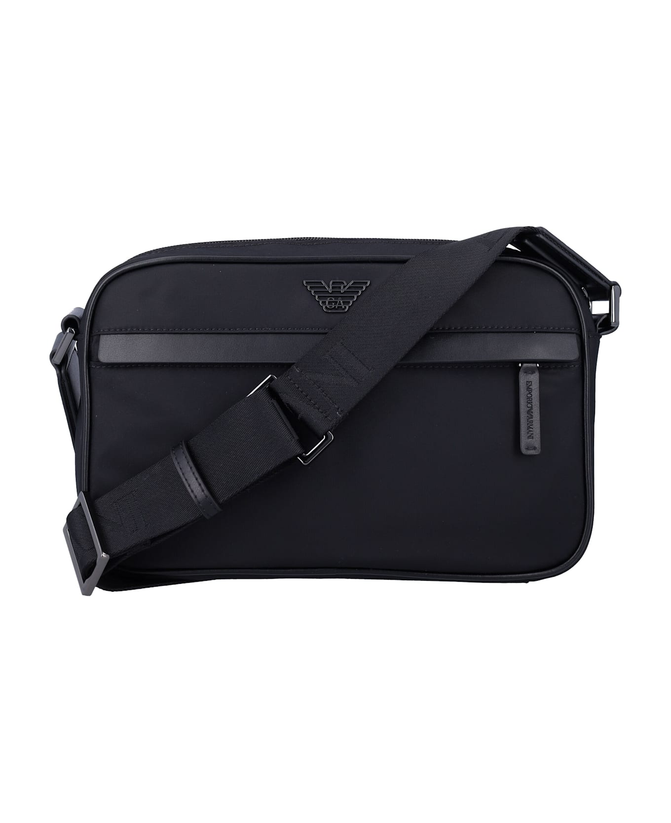 Emporio Armani Asv Recycled Nylon Shoulder Bag - Black
