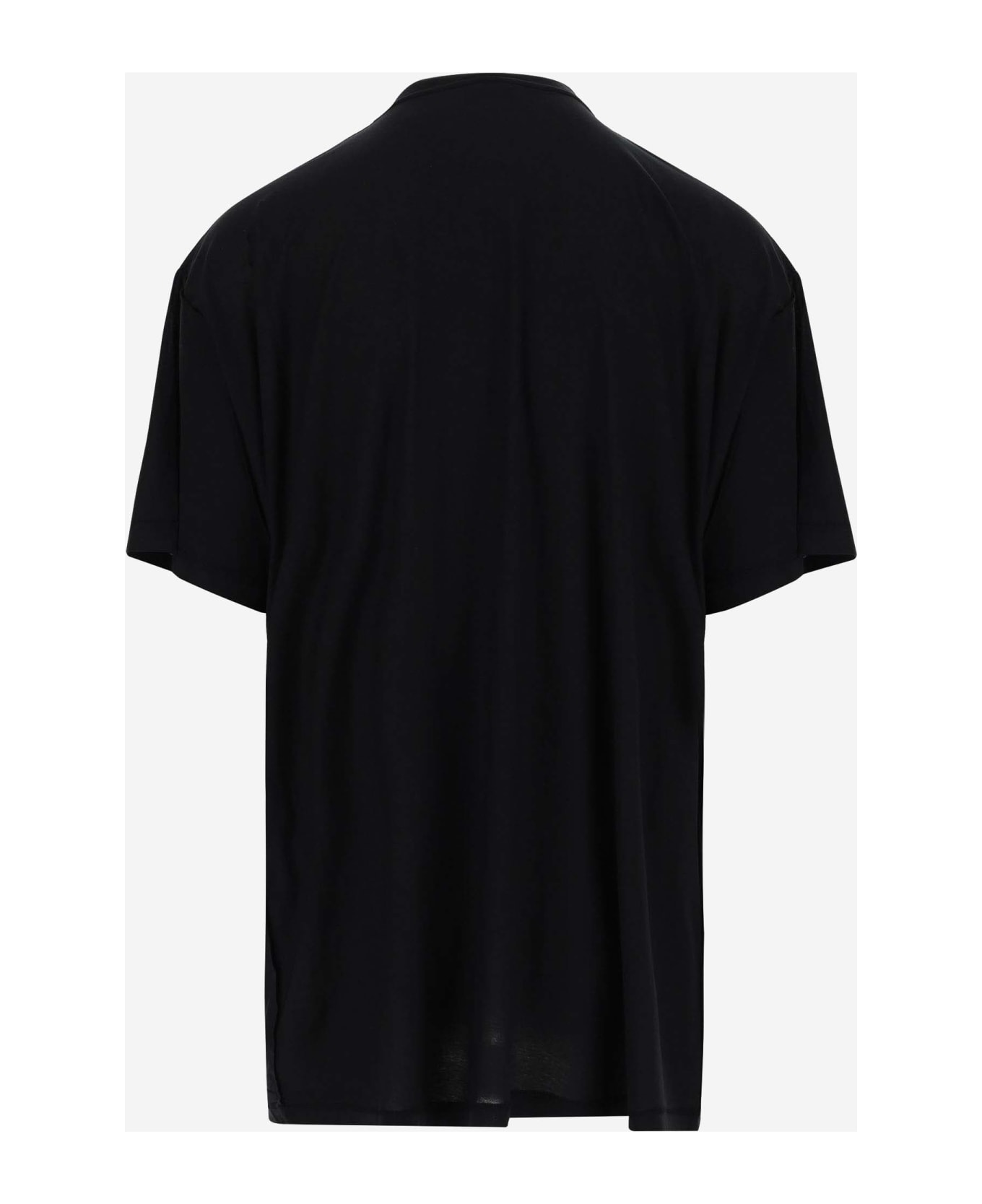 Balenciaga Cotton T-shirt With Logo - Black シャツ