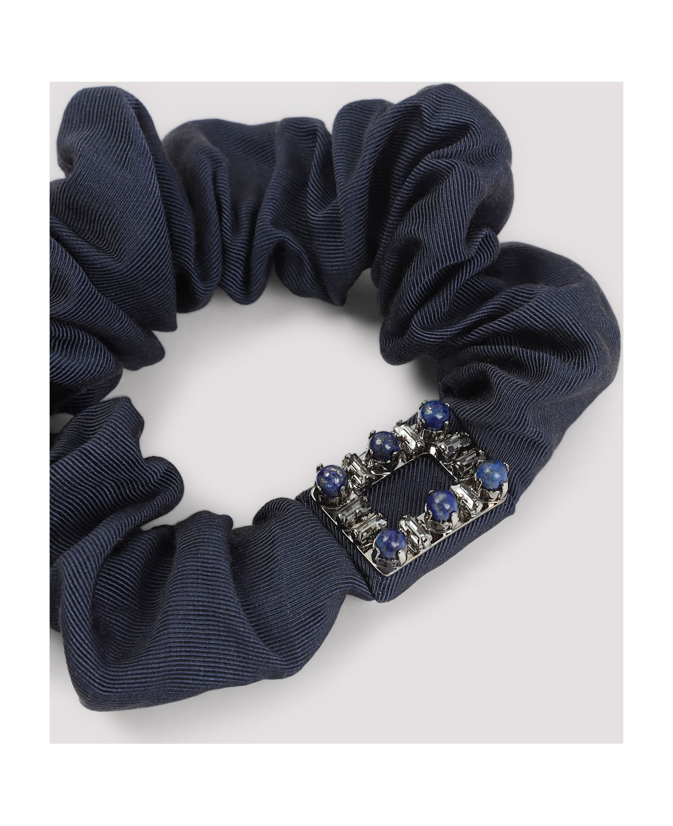 Roger Vivier Tres Vivier Stone Scrunchie - Blu Chiaro